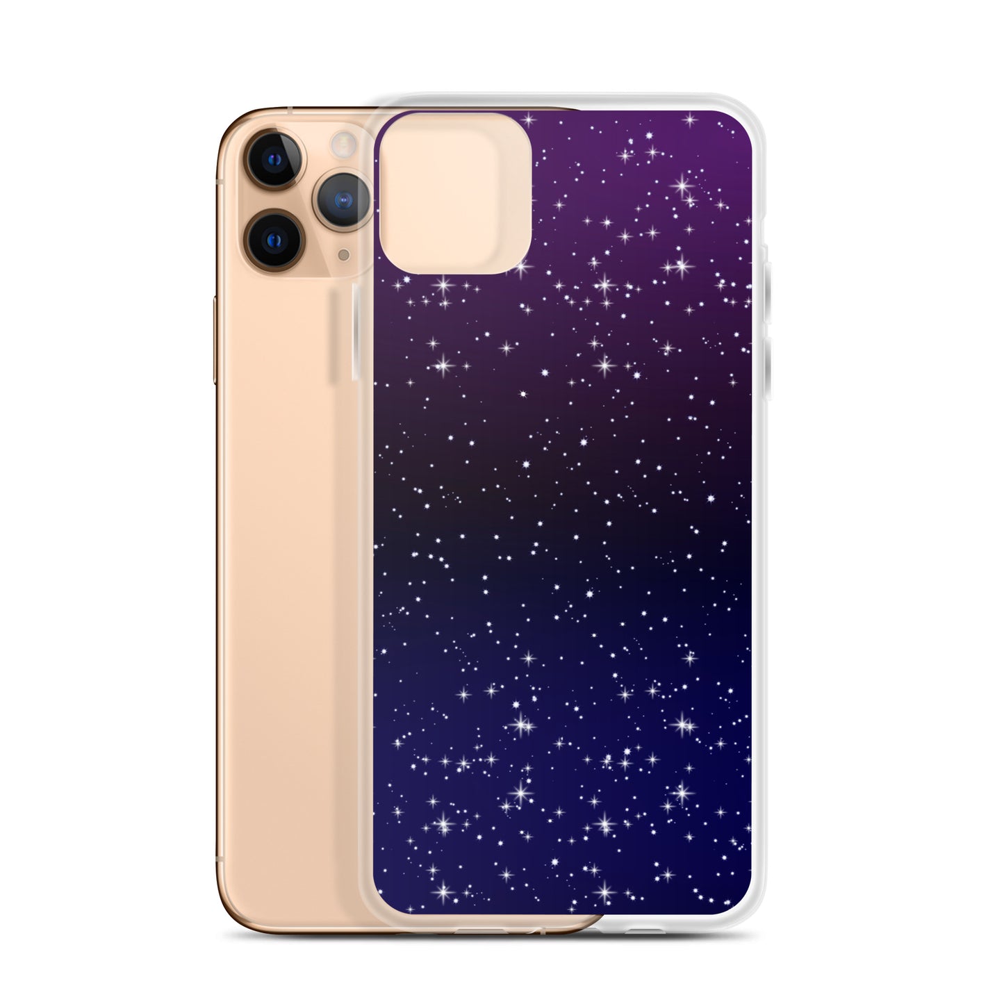 Purple Black Star Galaxy Clear Case for iPhone®