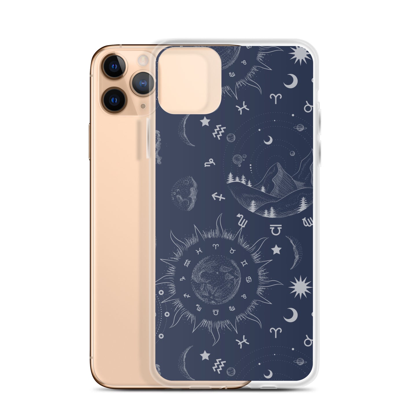 Navy Blue Moon Zodiac Clear Case for iPhone®