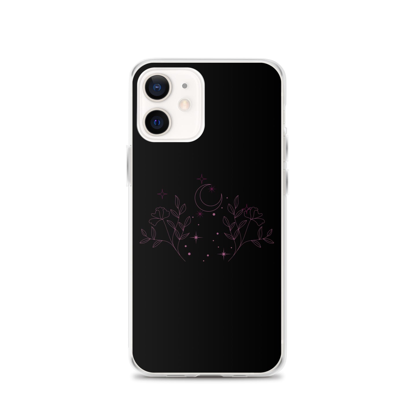 Flower Moon Black Warm Pink Clear Case for iPhone®