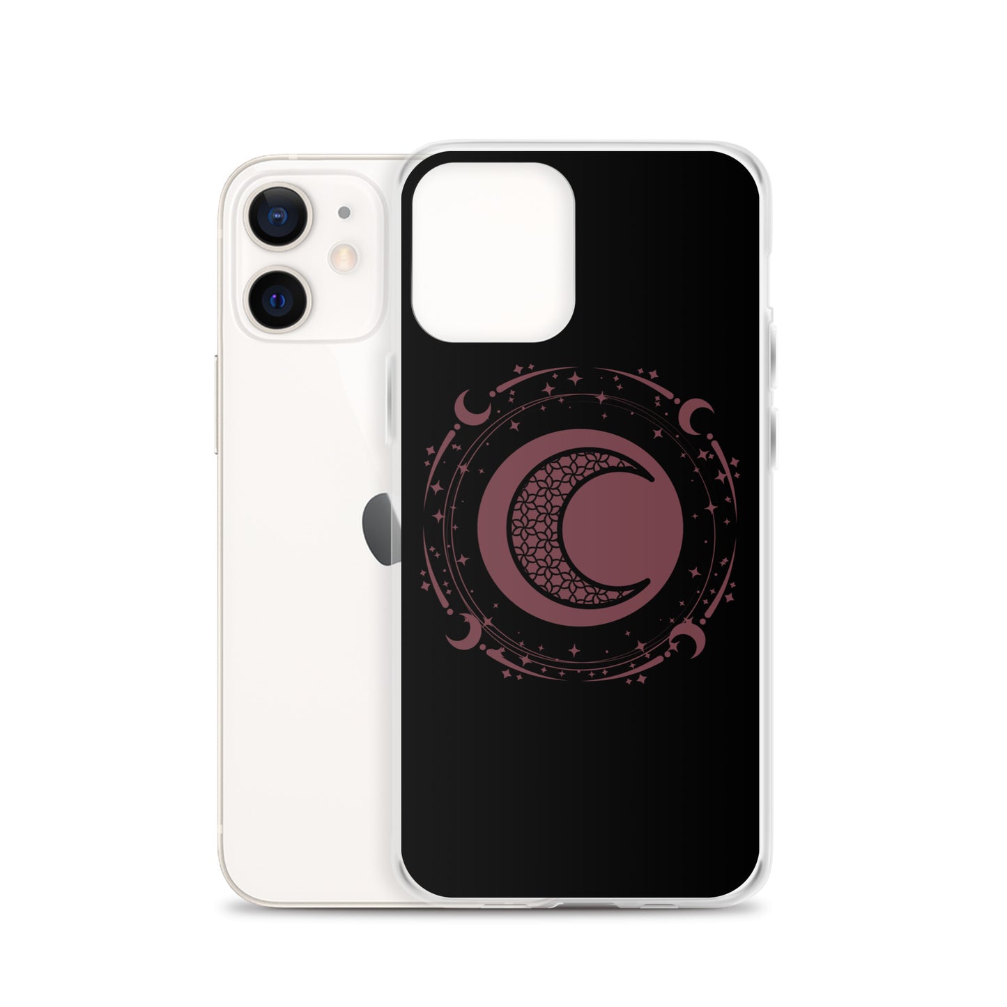 Moon Star Black Purple Peace Clear Case for iPhone®