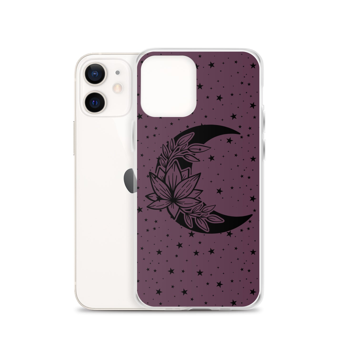 Floral Moon Star Purple Play Clear Case for iPhone®