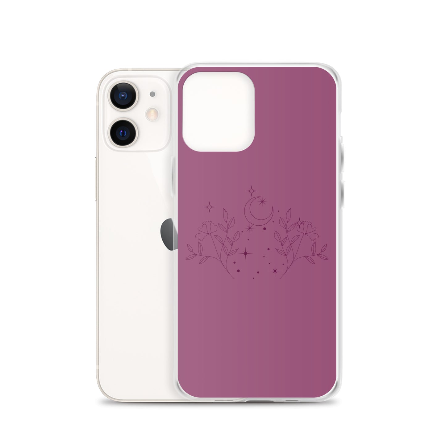 Flower Moon Warm Pink Clear Case for iPhone®