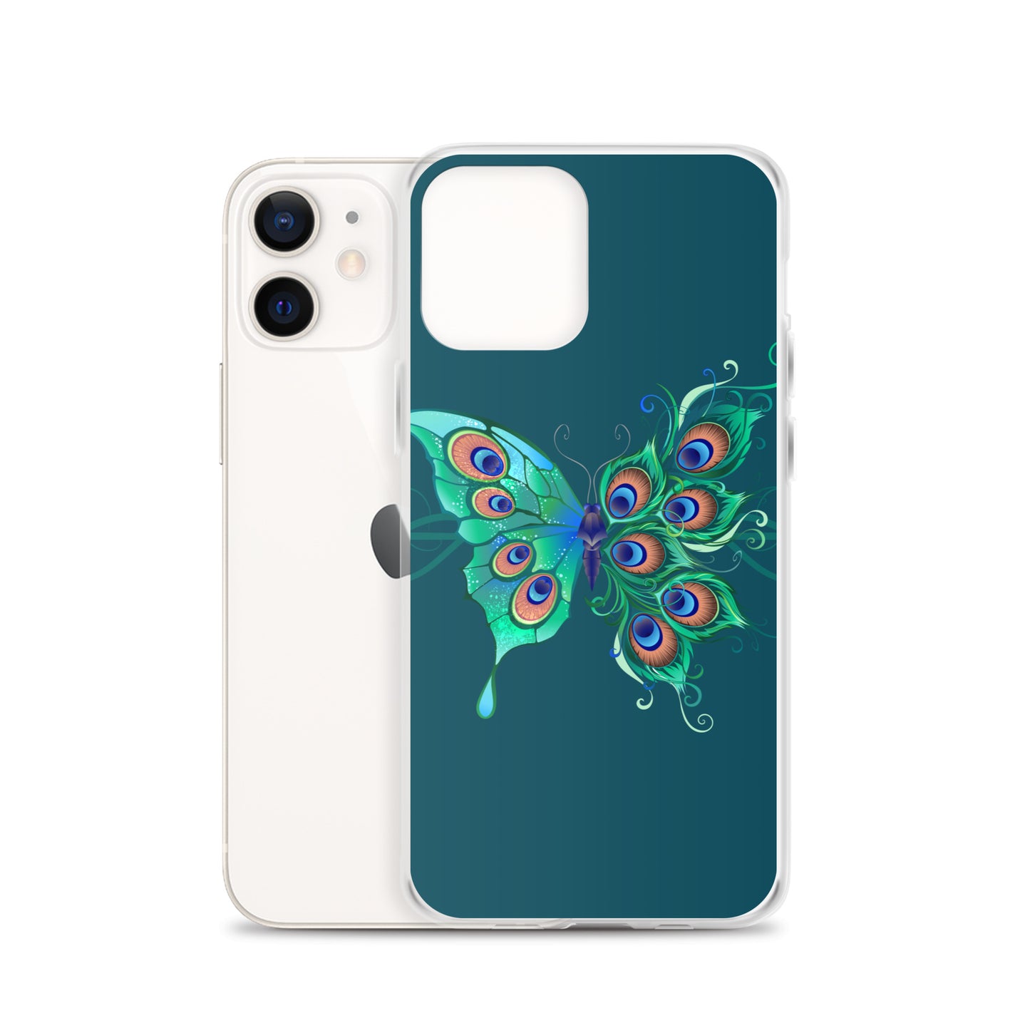 Peacock Butterfly Astronaut Blue Clear Case for iPhone®