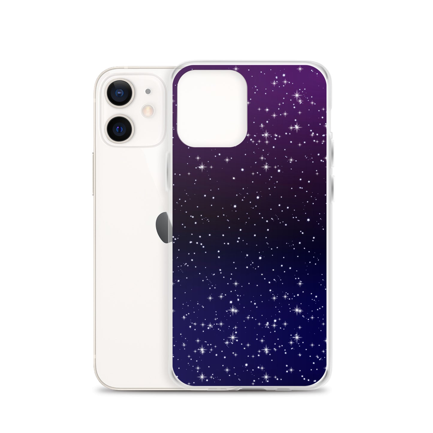 Purple Black Star Galaxy Clear Case for iPhone®