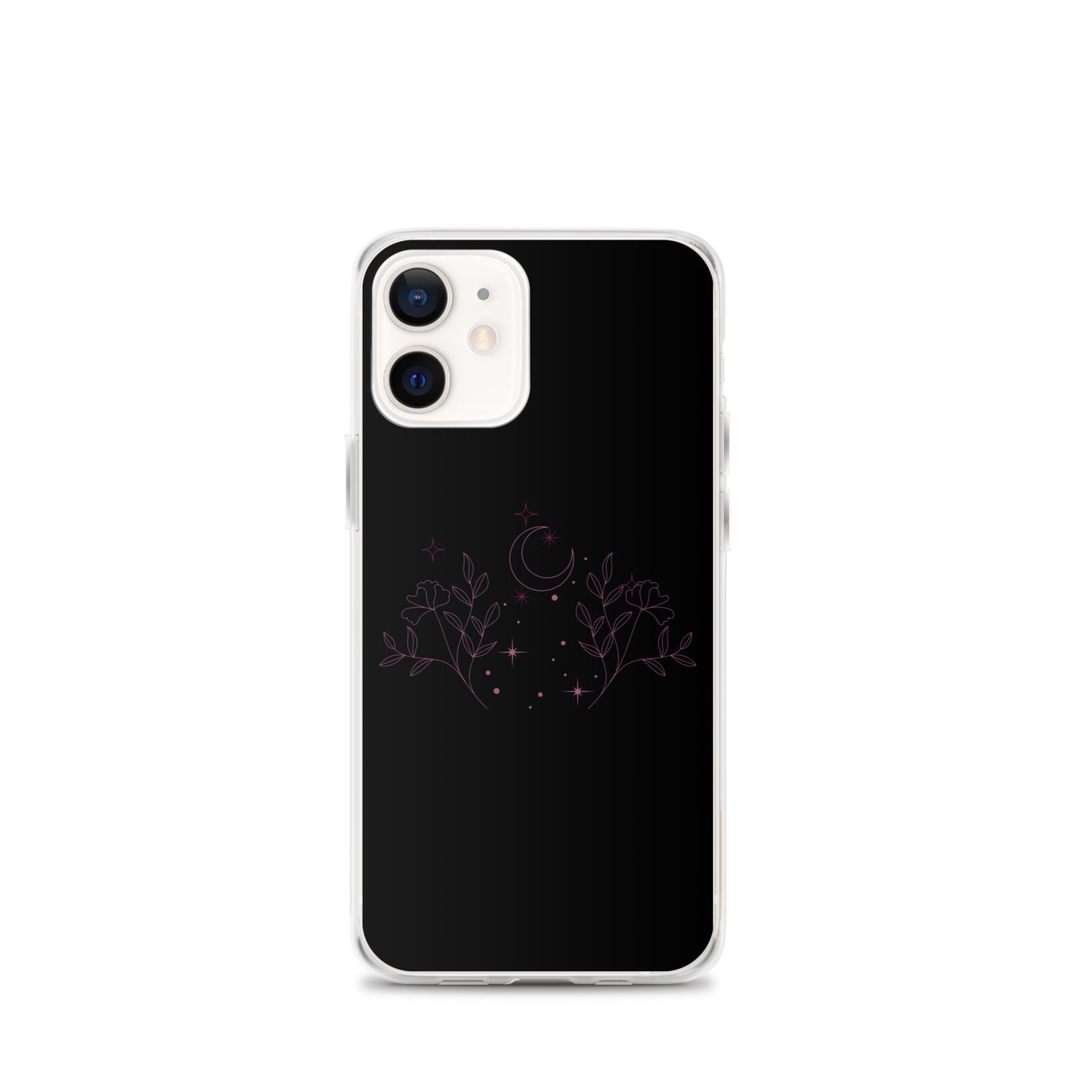 Flower Moon Black Warm Pink Clear Case for iPhone®