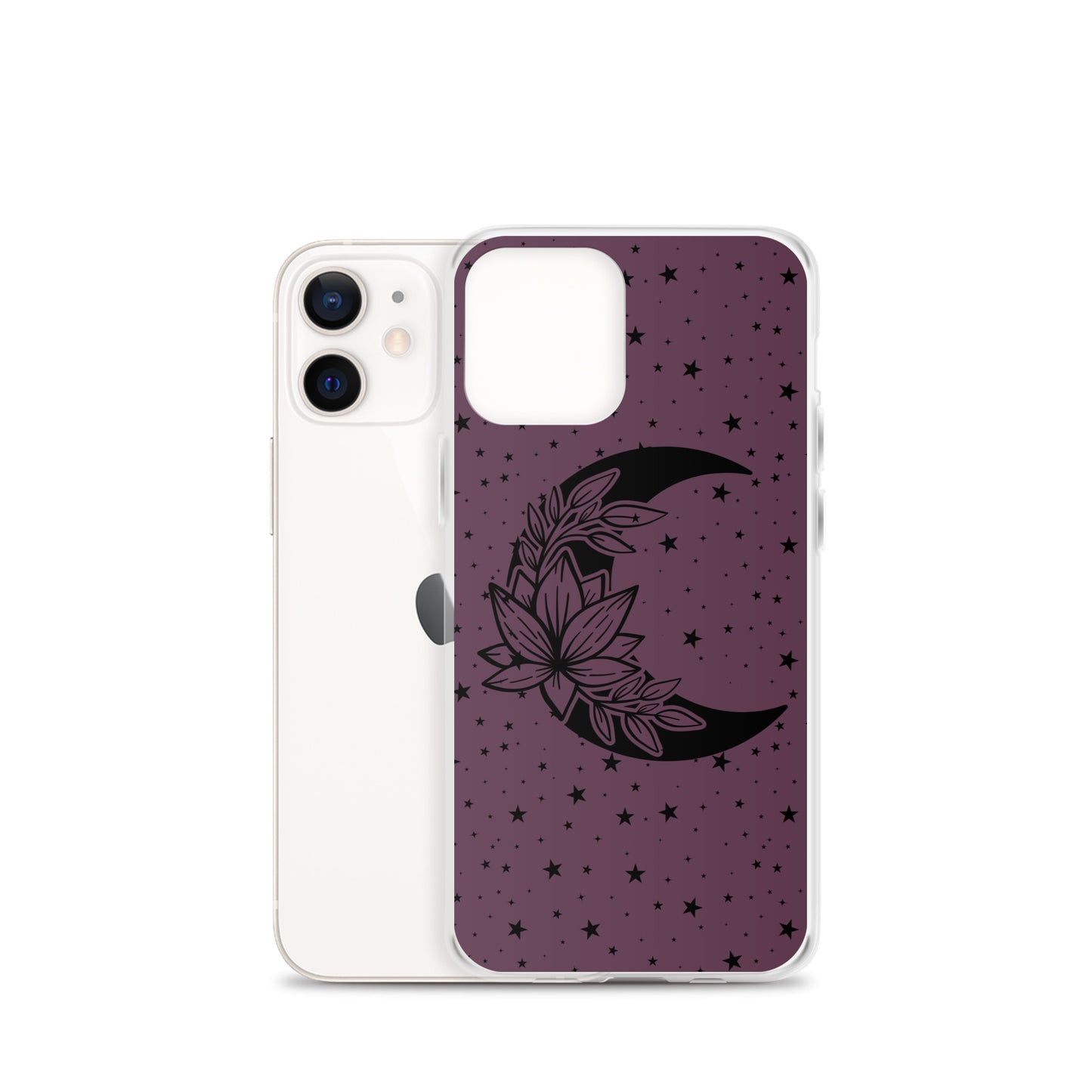 Floral Moon Star Purple Play Clear Case for iPhone®