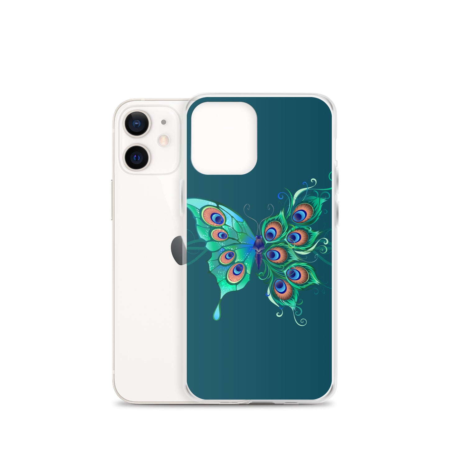 Peacock Butterfly Astronaut Blue Clear Case for iPhone®