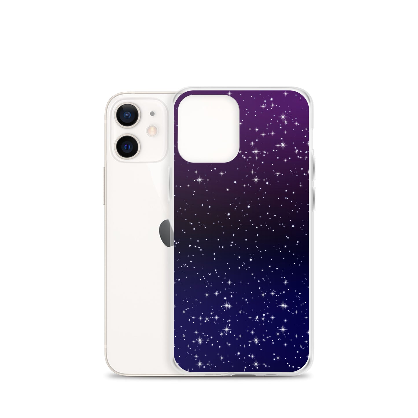 Purple Black Star Galaxy Clear Case for iPhone®