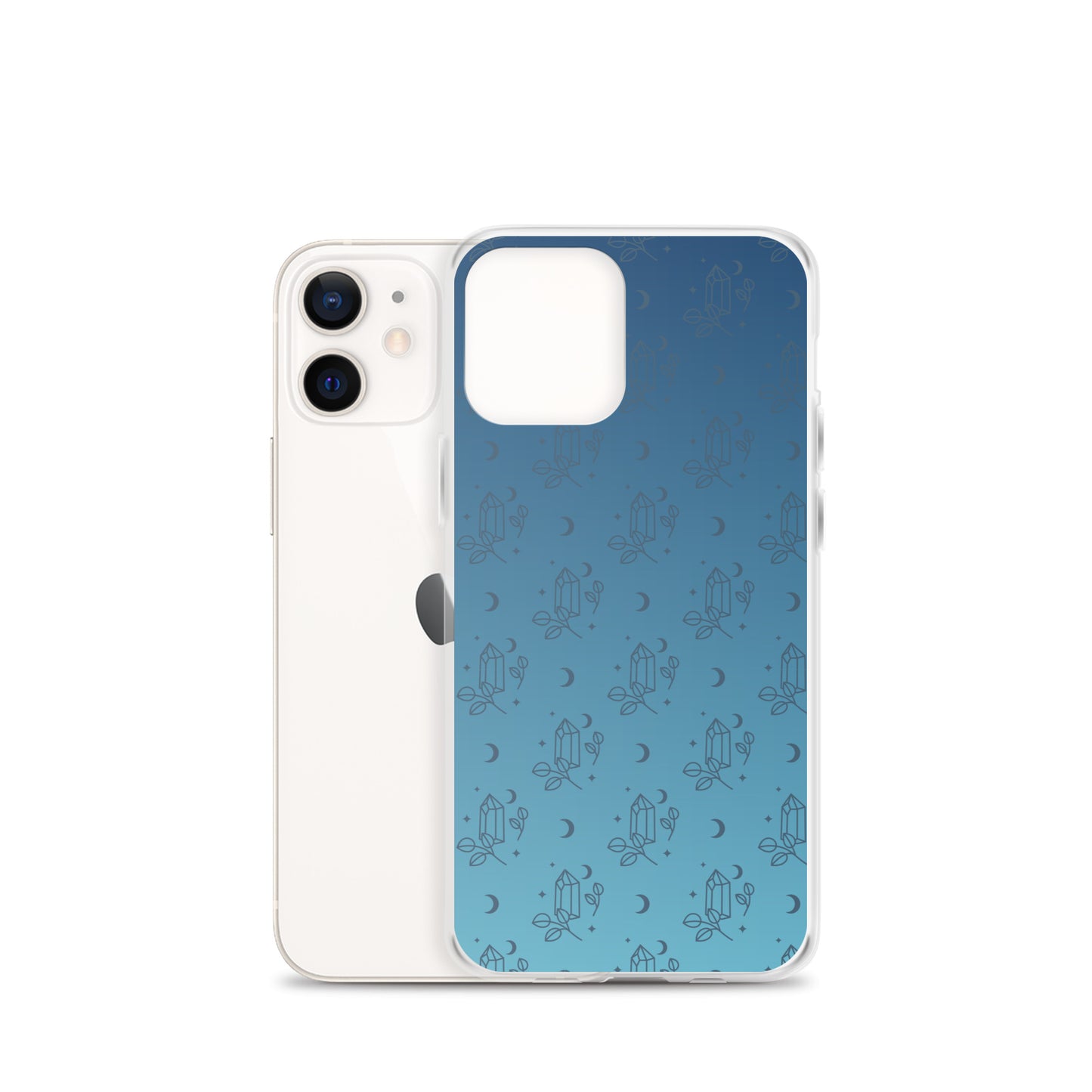 Blue Gradient Crystal Moon Clear Case for iPhone®