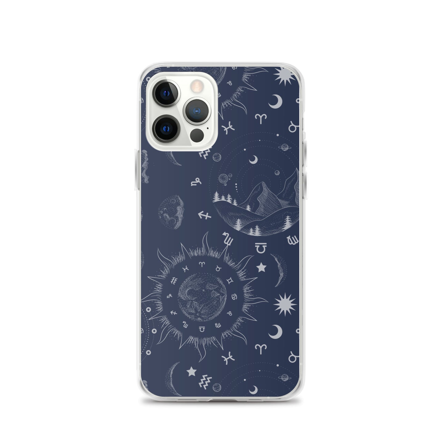 Navy Blue Moon Zodiac Clear Case for iPhone®