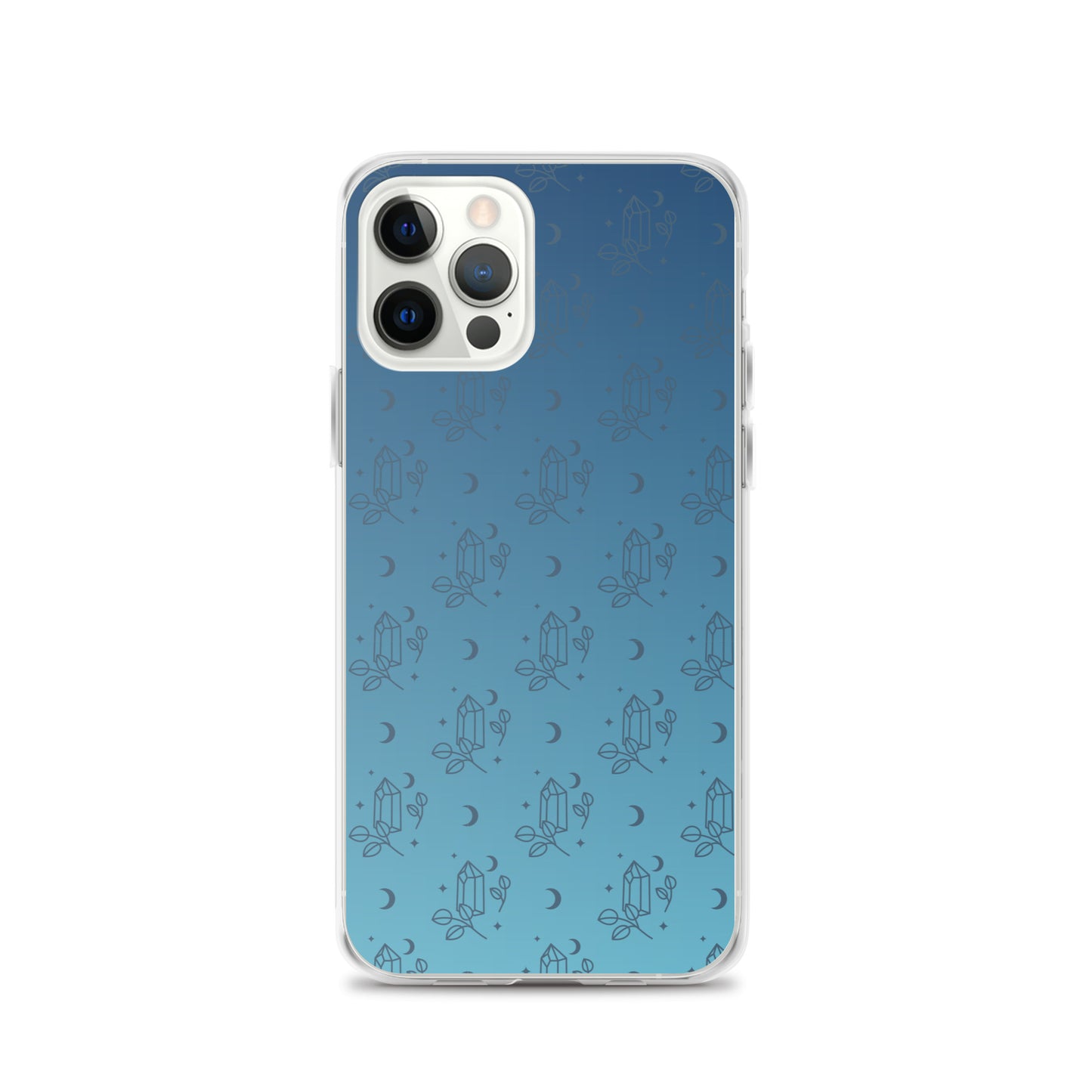 Blue Gradient Crystal Moon Clear Case for iPhone®