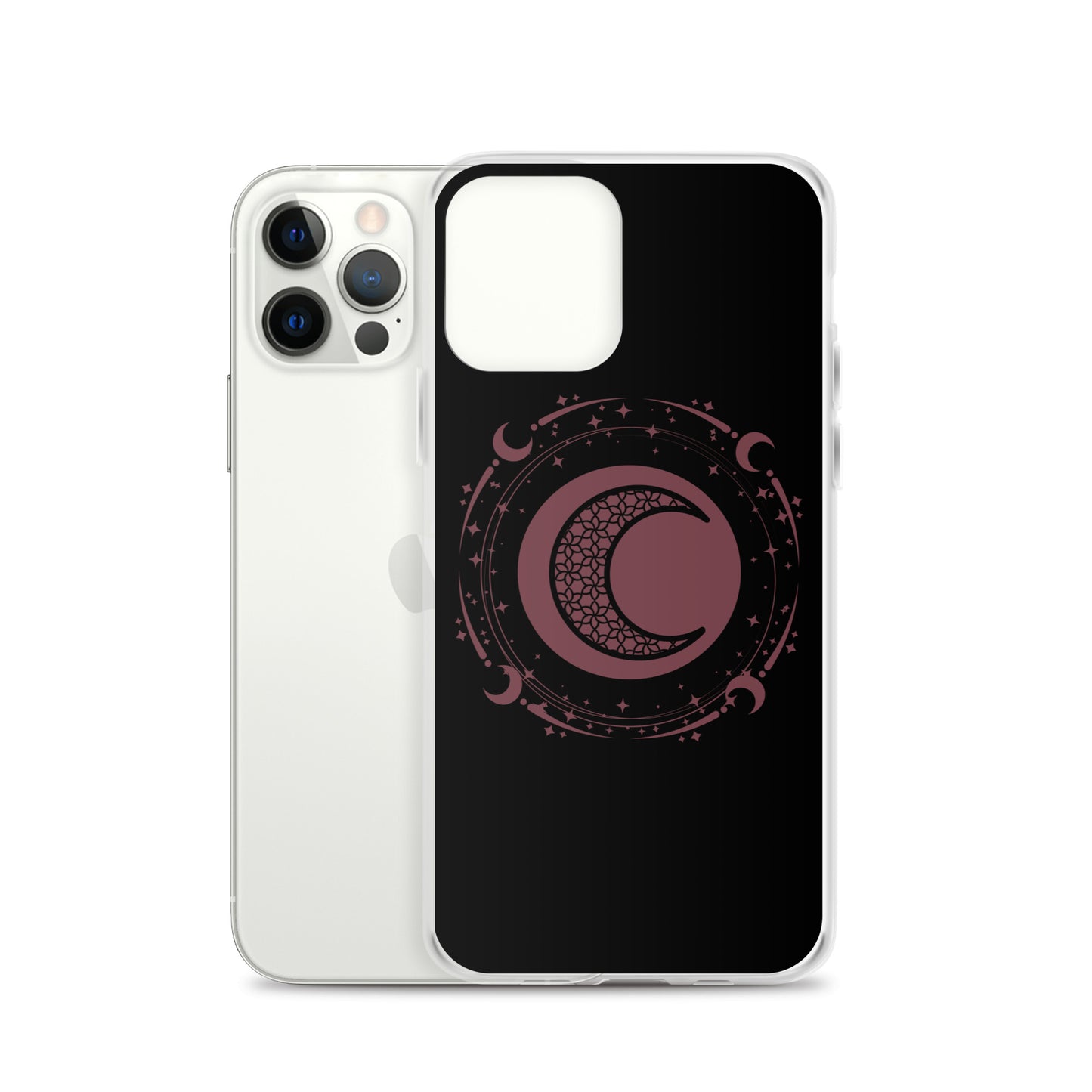 Moon Star Black Purple Peace Clear Case for iPhone®