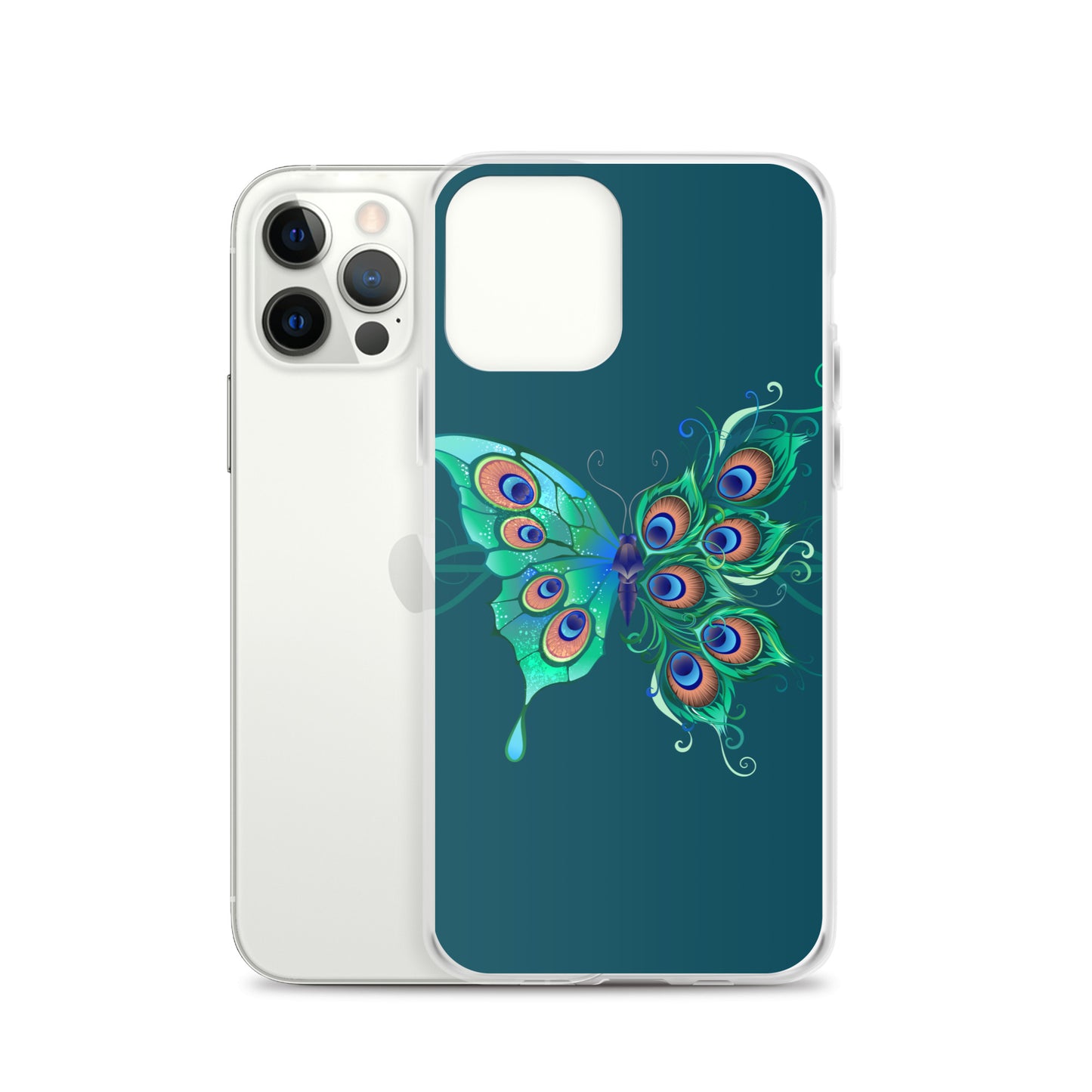 Peacock Butterfly Astronaut Blue Clear Case for iPhone®