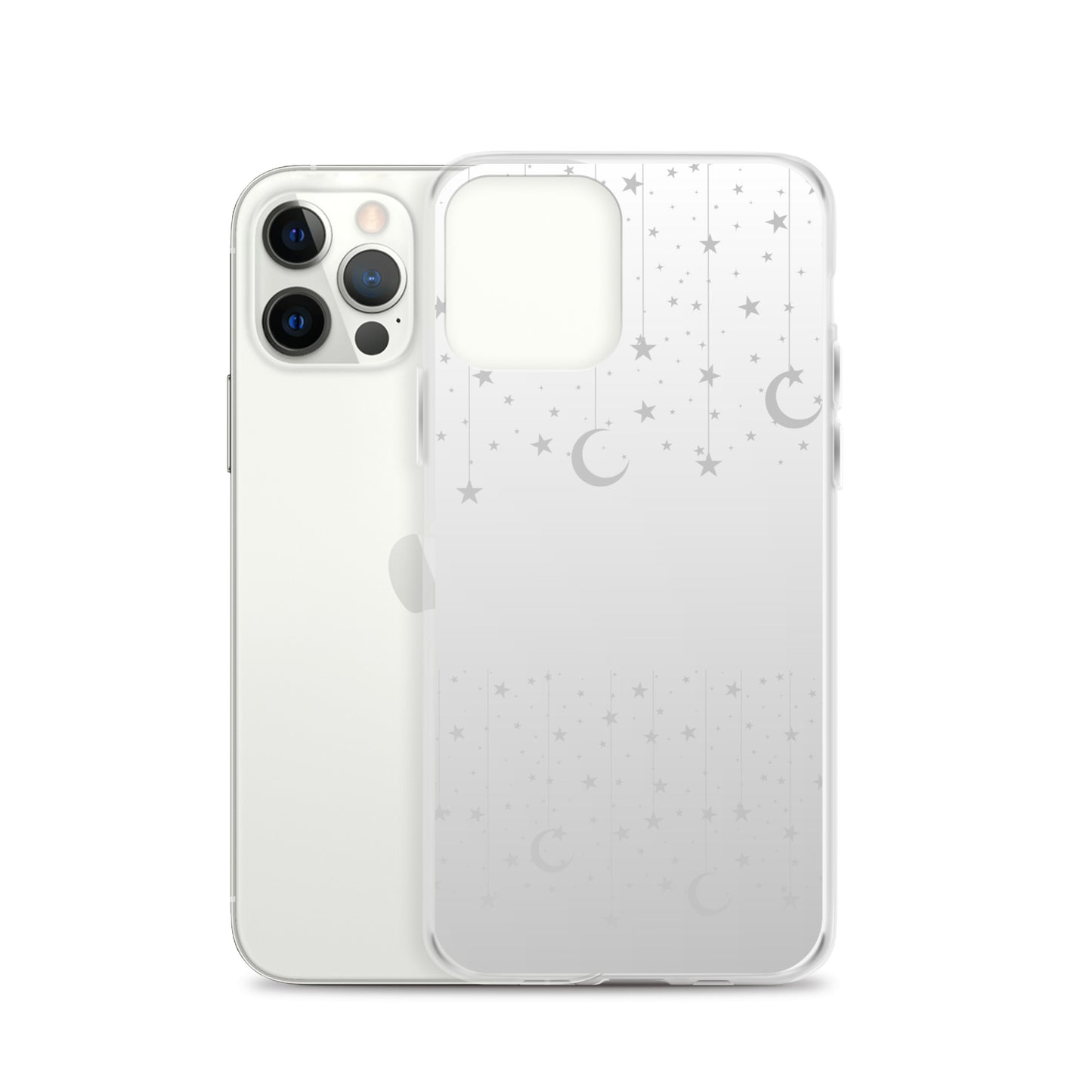 Silver Grey Moon Star Clear Case for iPhone®