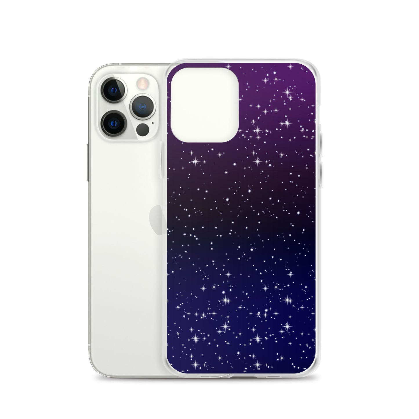 Purple Black Star Galaxy Clear Case for iPhone®