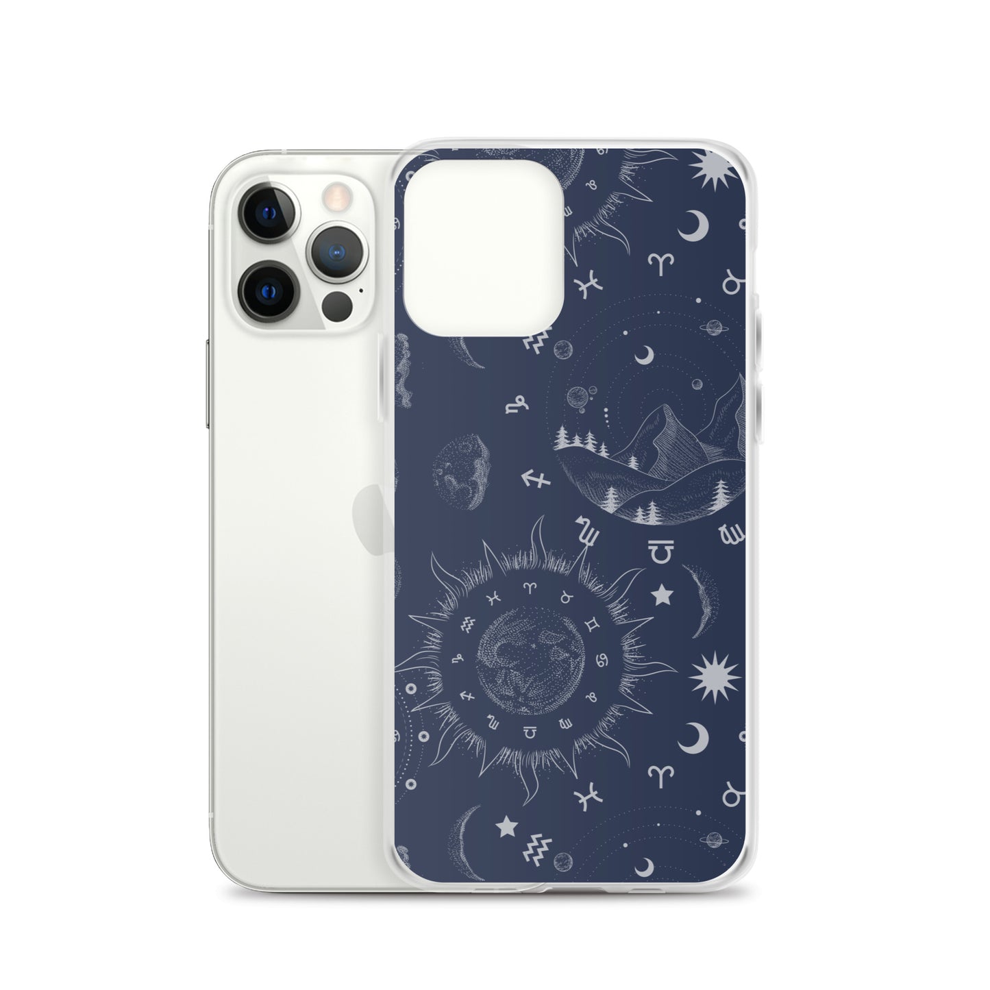 Navy Blue Moon Zodiac Clear Case for iPhone®