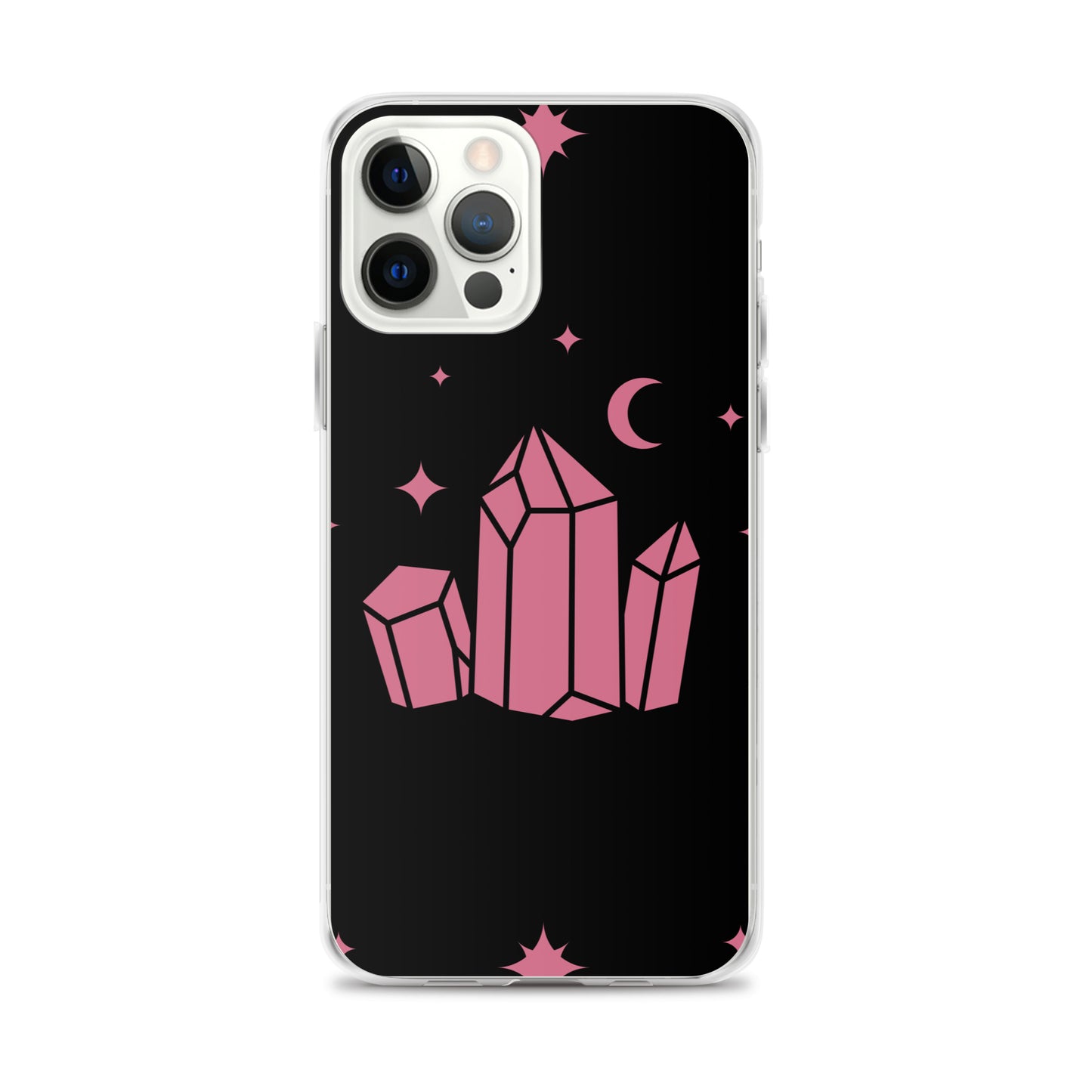 Crystal Star Black Romantic Pink Clear Case for iPhone®