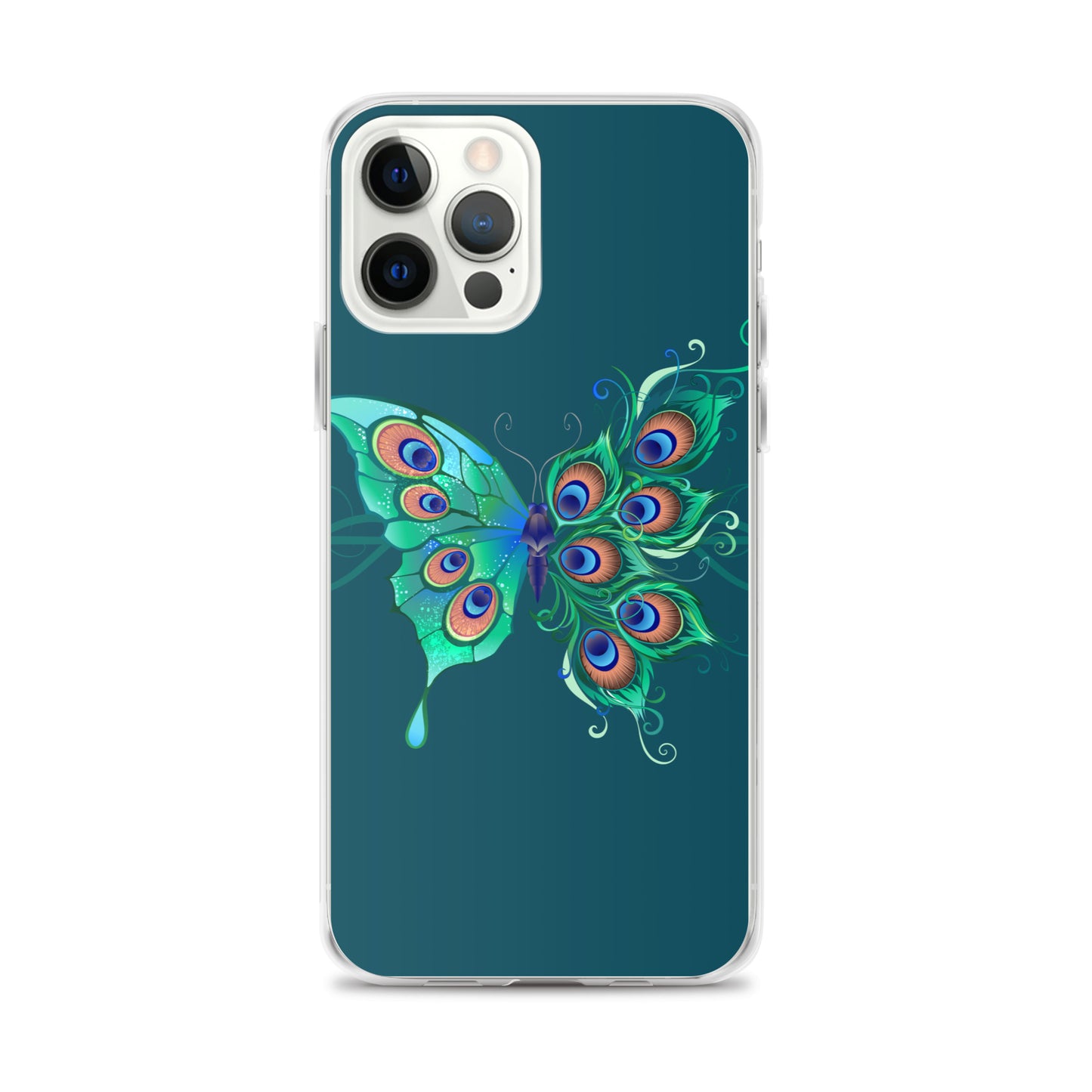 Peacock Butterfly Astronaut Blue Clear Case for iPhone®