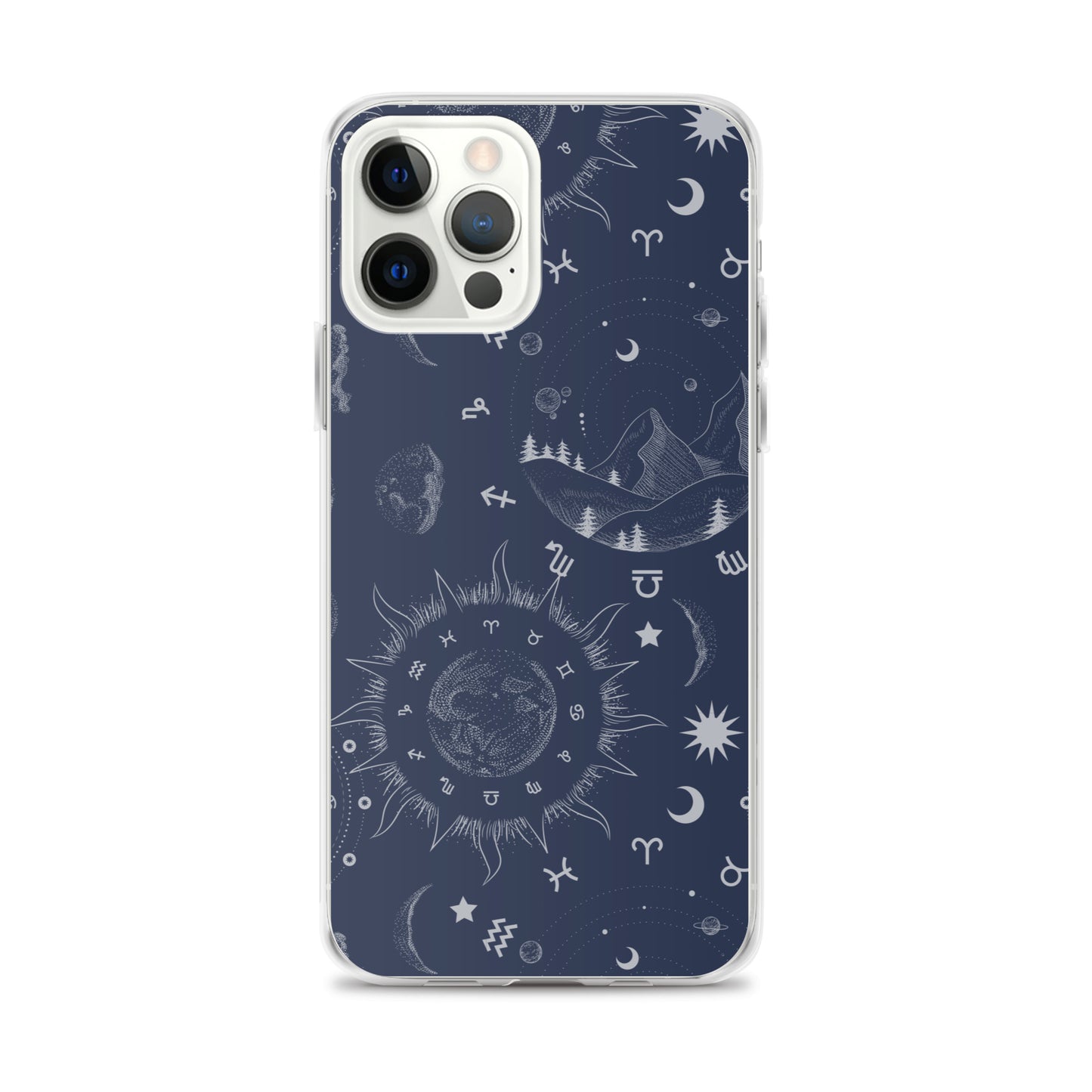 Navy Blue Moon Zodiac Clear Case for iPhone®