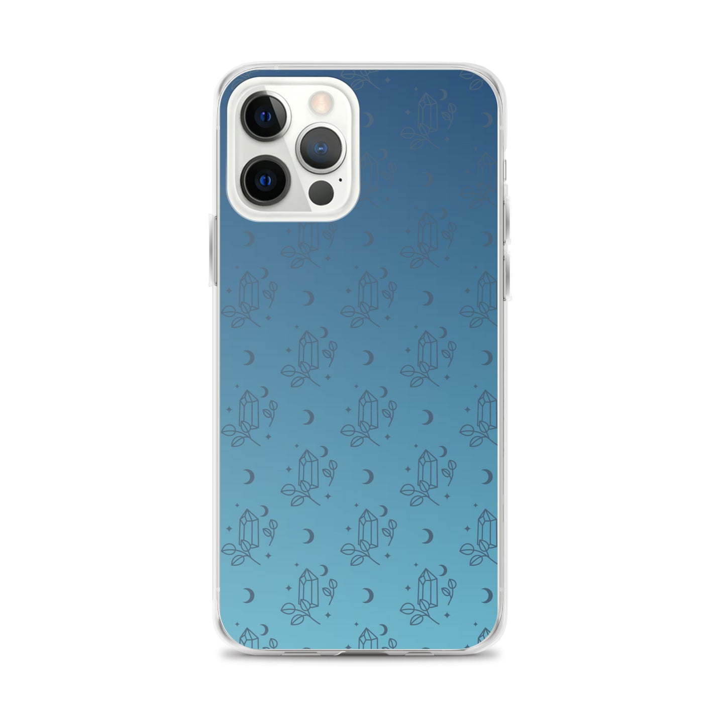 Blue Gradient Crystal Moon Clear Case for iPhone®