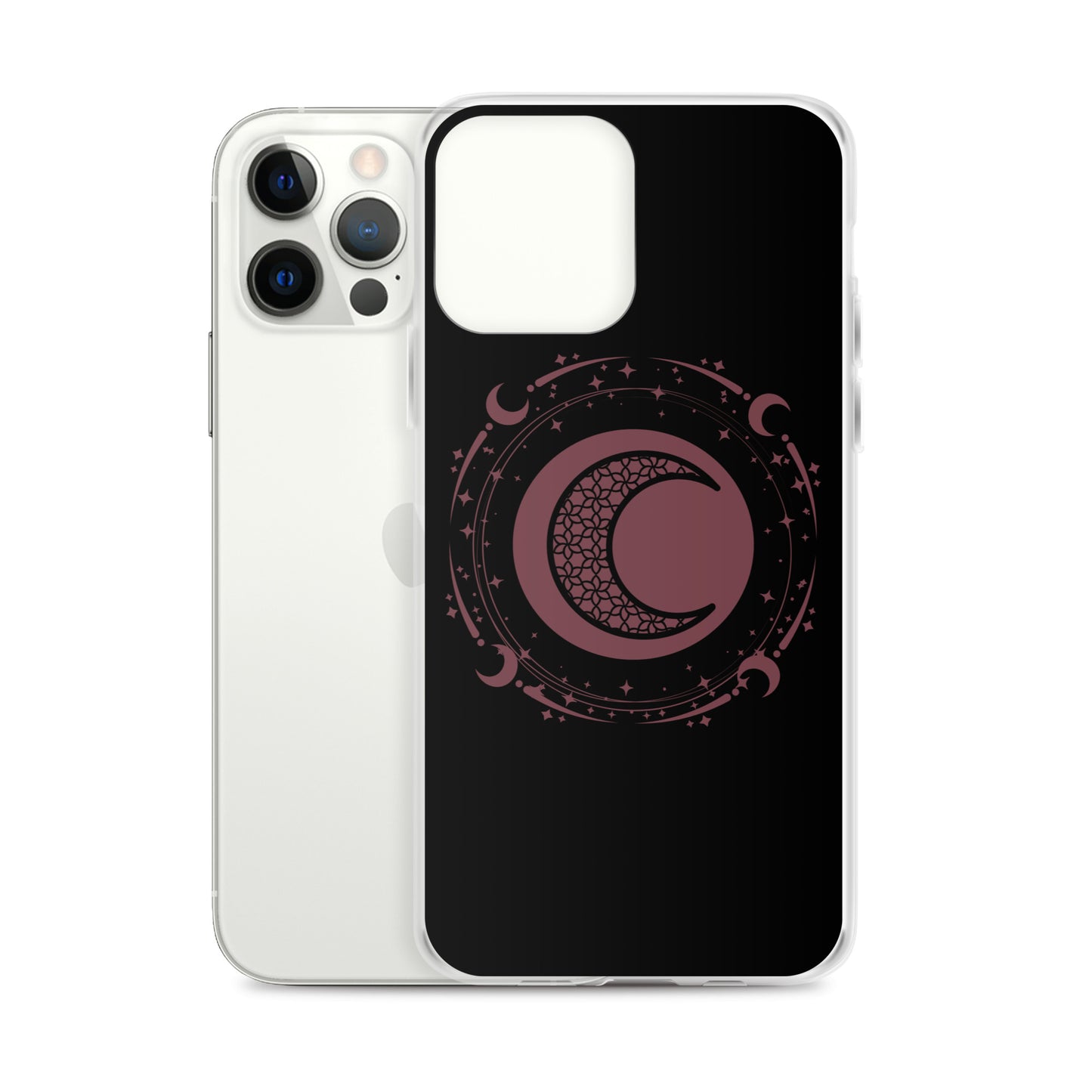 Moon Star Black Purple Peace Clear Case for iPhone®