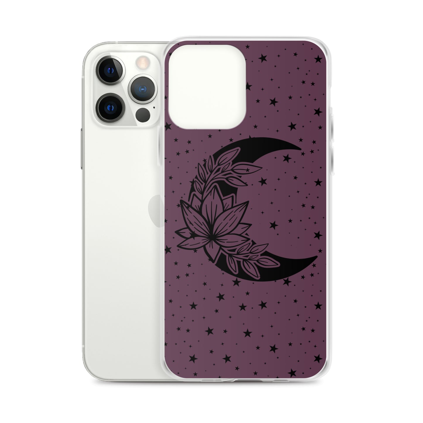 Floral Moon Star Purple Play Clear Case for iPhone®