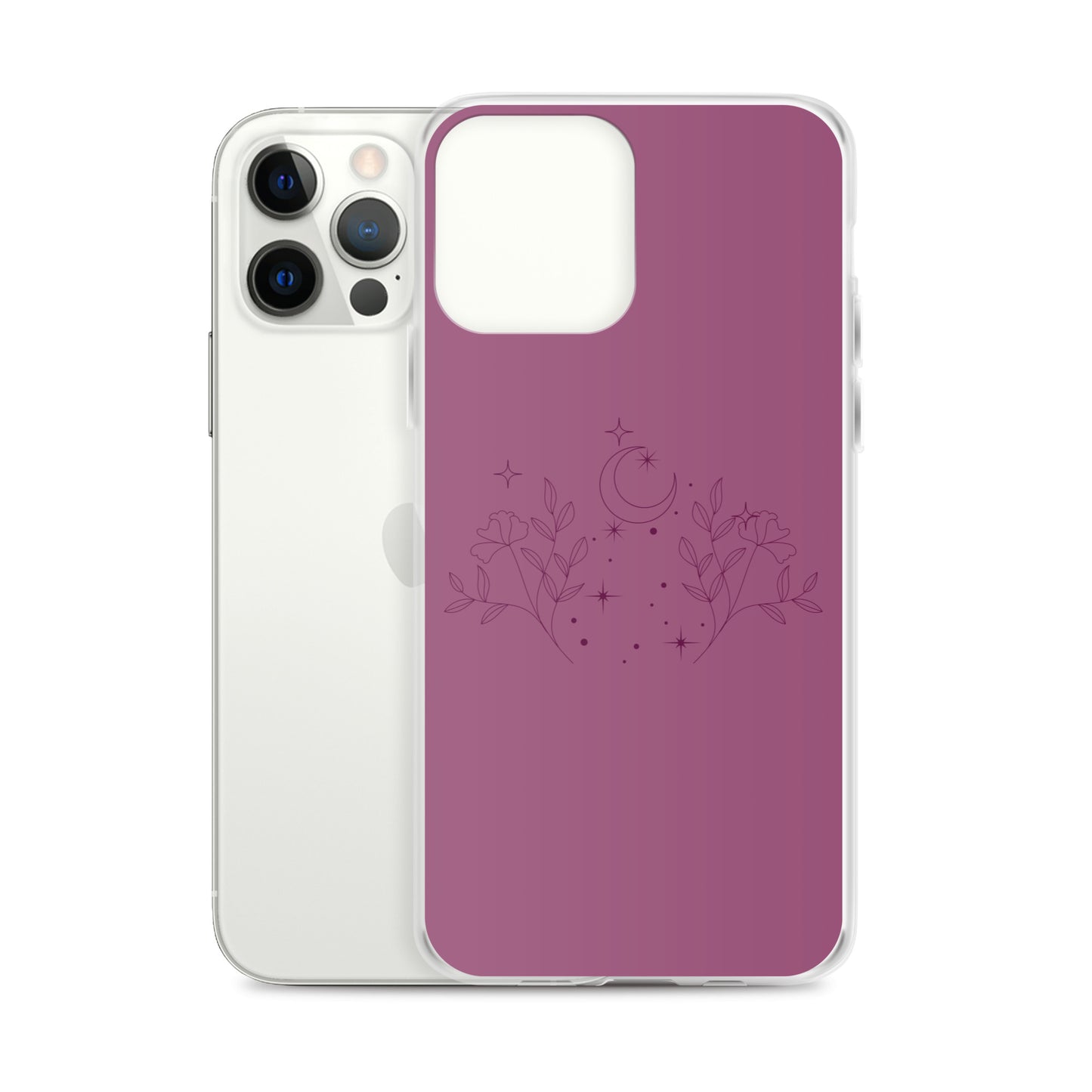 Flower Moon Warm Pink Clear Case for iPhone®