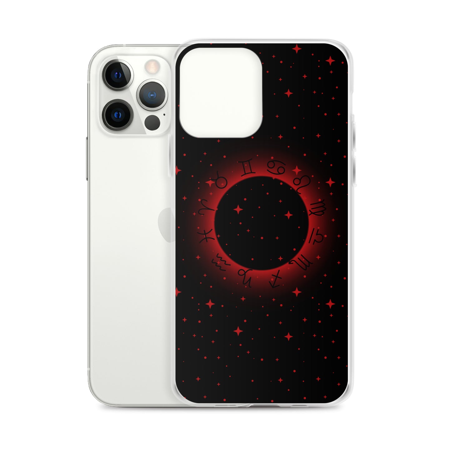 Star Zodiac Black Fire Red Clear Case for iPhone®