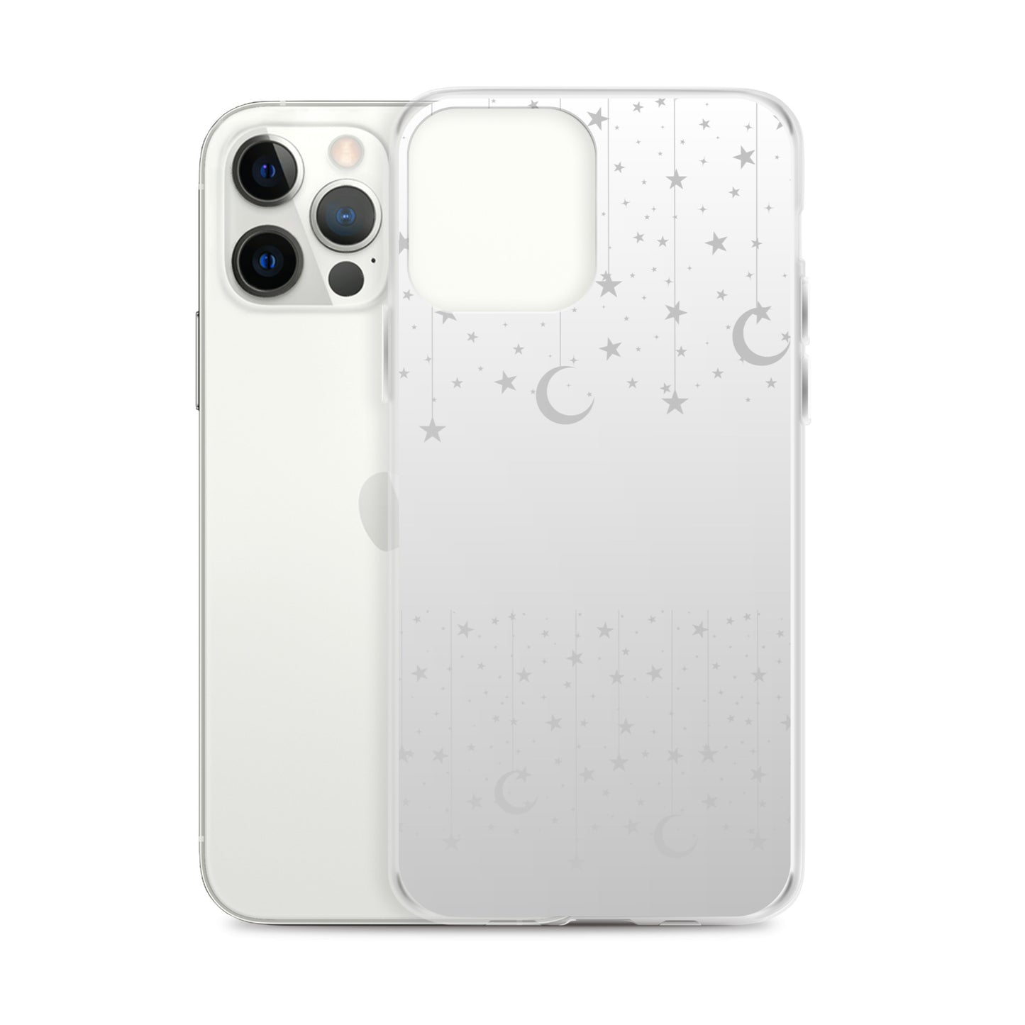 Silver Grey Moon Star Clear Case for iPhone®