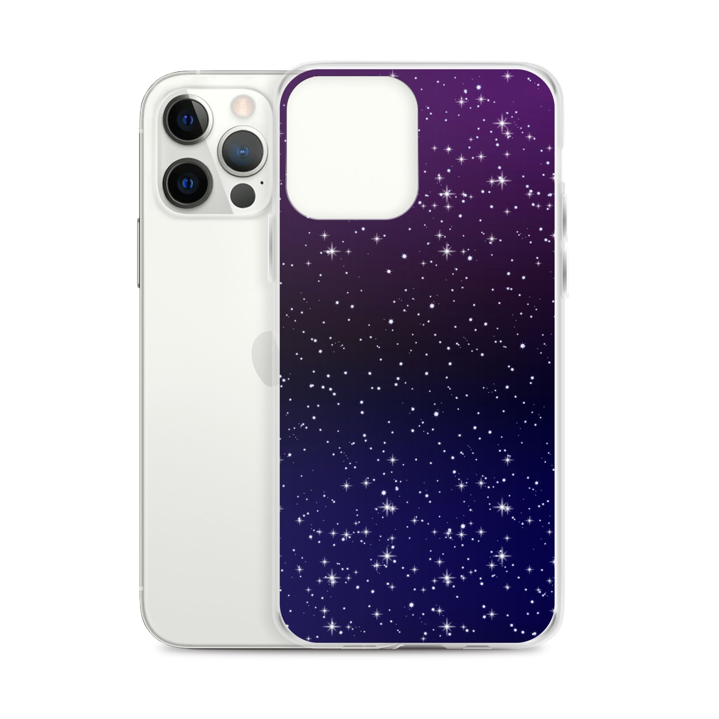 Purple Black Star Galaxy Clear Case for iPhone®