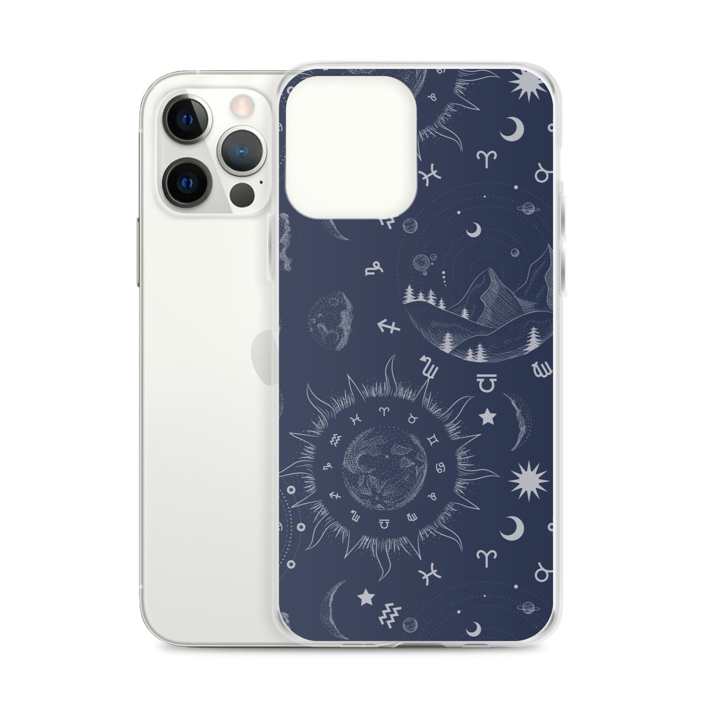 Navy Blue Moon Zodiac Clear Case for iPhone®