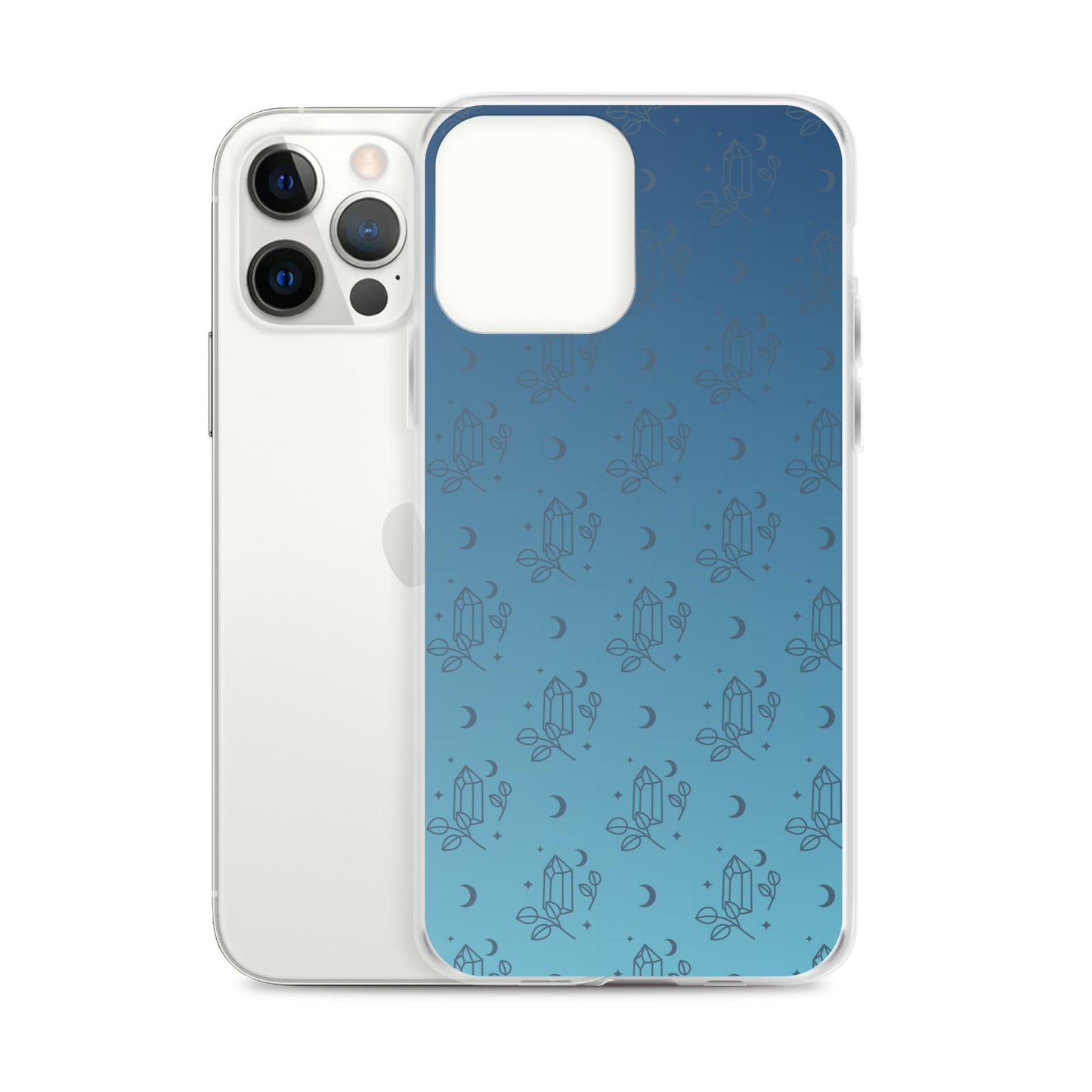 Blue Gradient Crystal Moon Clear Case for iPhone®