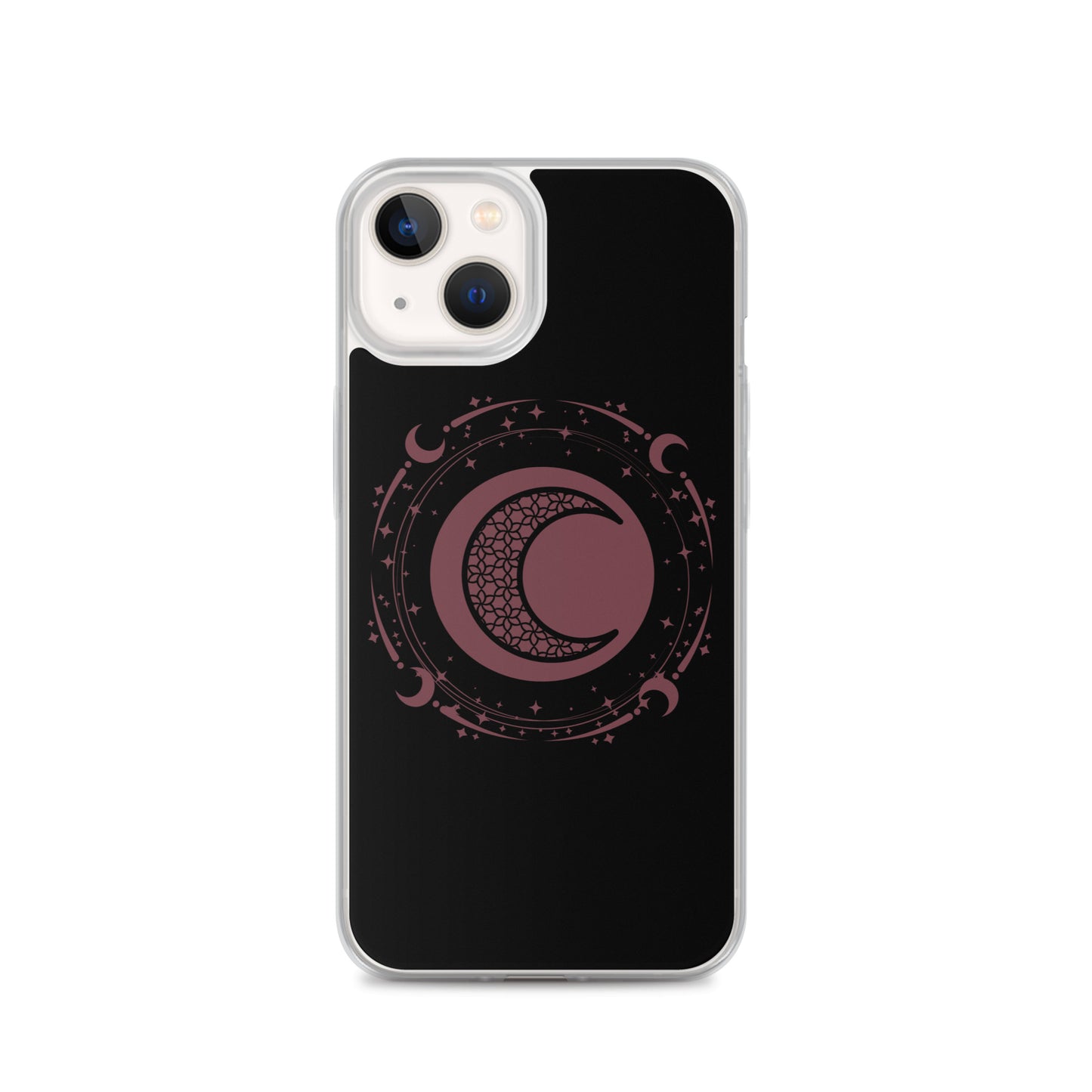 Moon Star Black Purple Peace Clear Case for iPhone®