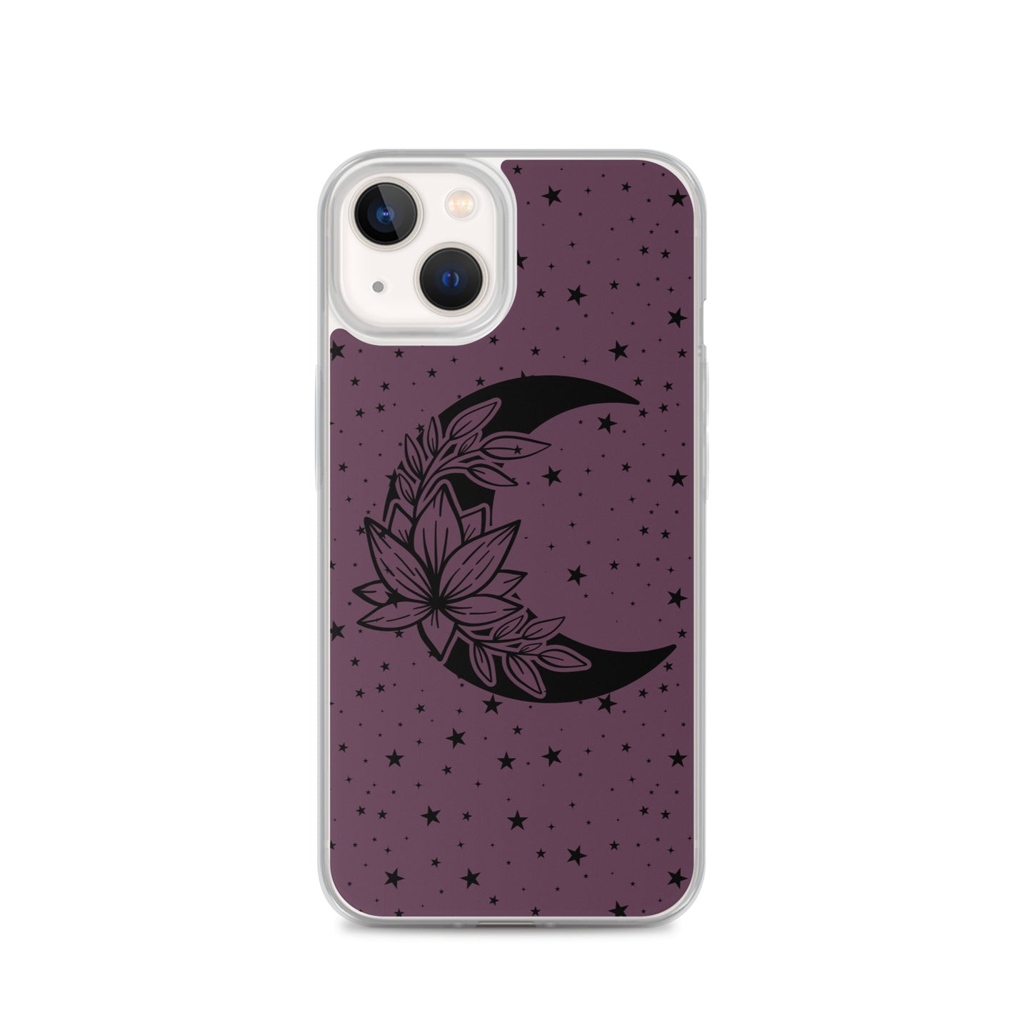 Floral Moon Star Purple Play Clear Case for iPhone®