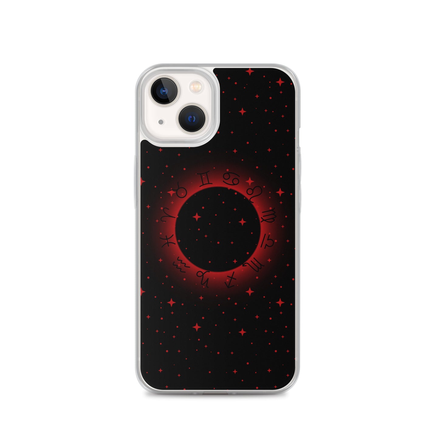 Star Zodiac Black Fire Red Clear Case for iPhone®