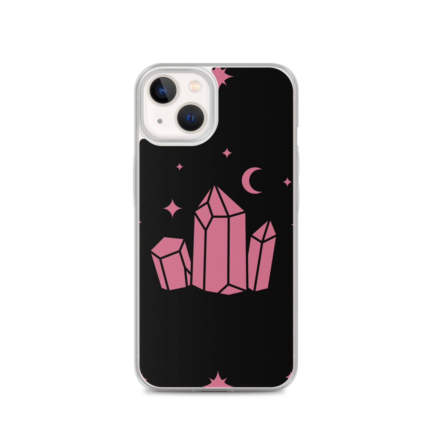 Crystal Star Black Romantic Pink Clear Case for iPhone®