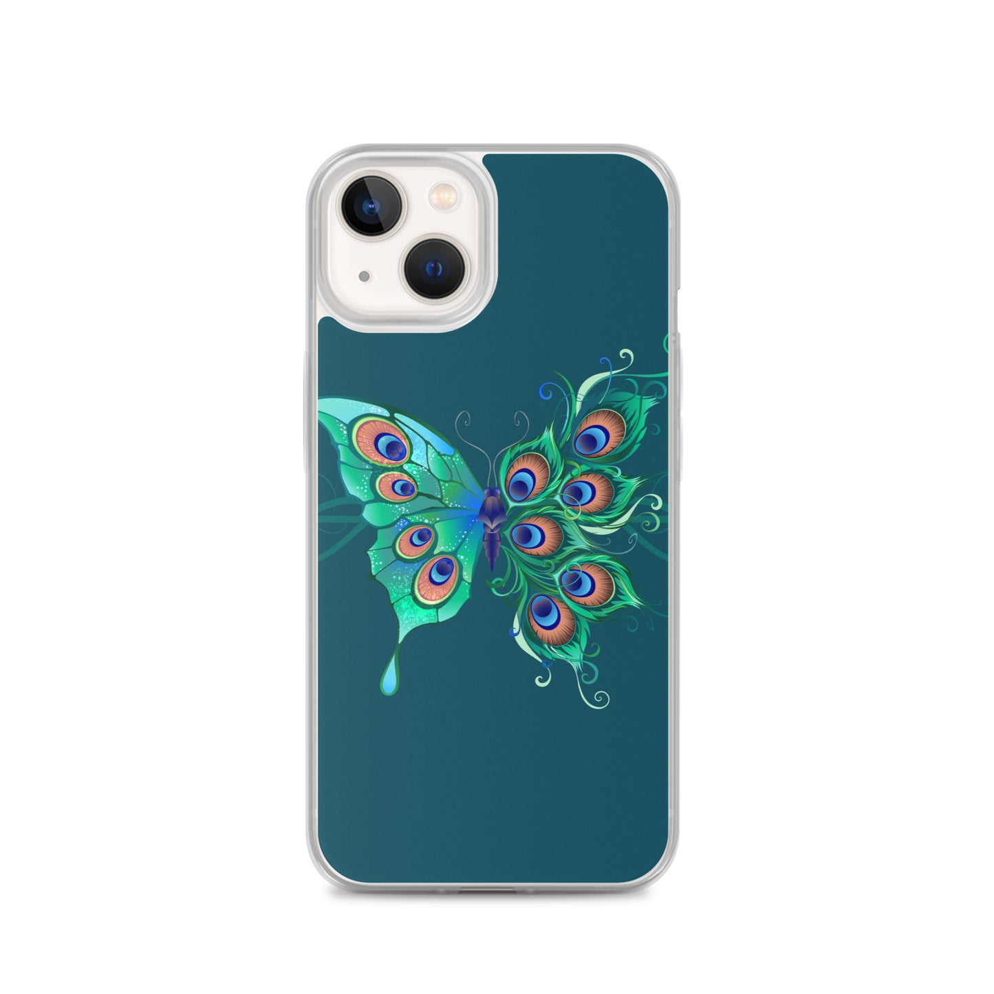 Peacock Butterfly Astronaut Blue Clear Case for iPhone®