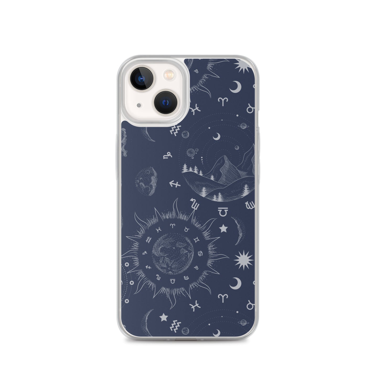 Navy Blue Moon Zodiac Clear Case for iPhone®