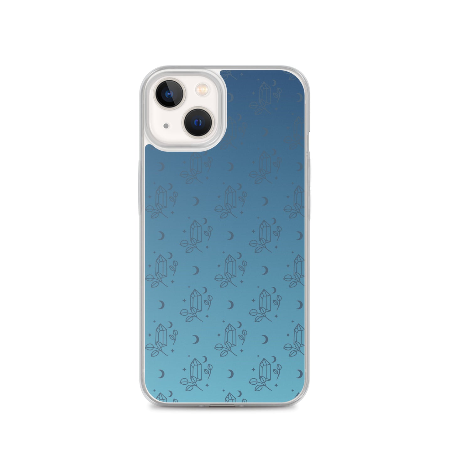 Blue Gradient Crystal Moon Clear Case for iPhone®