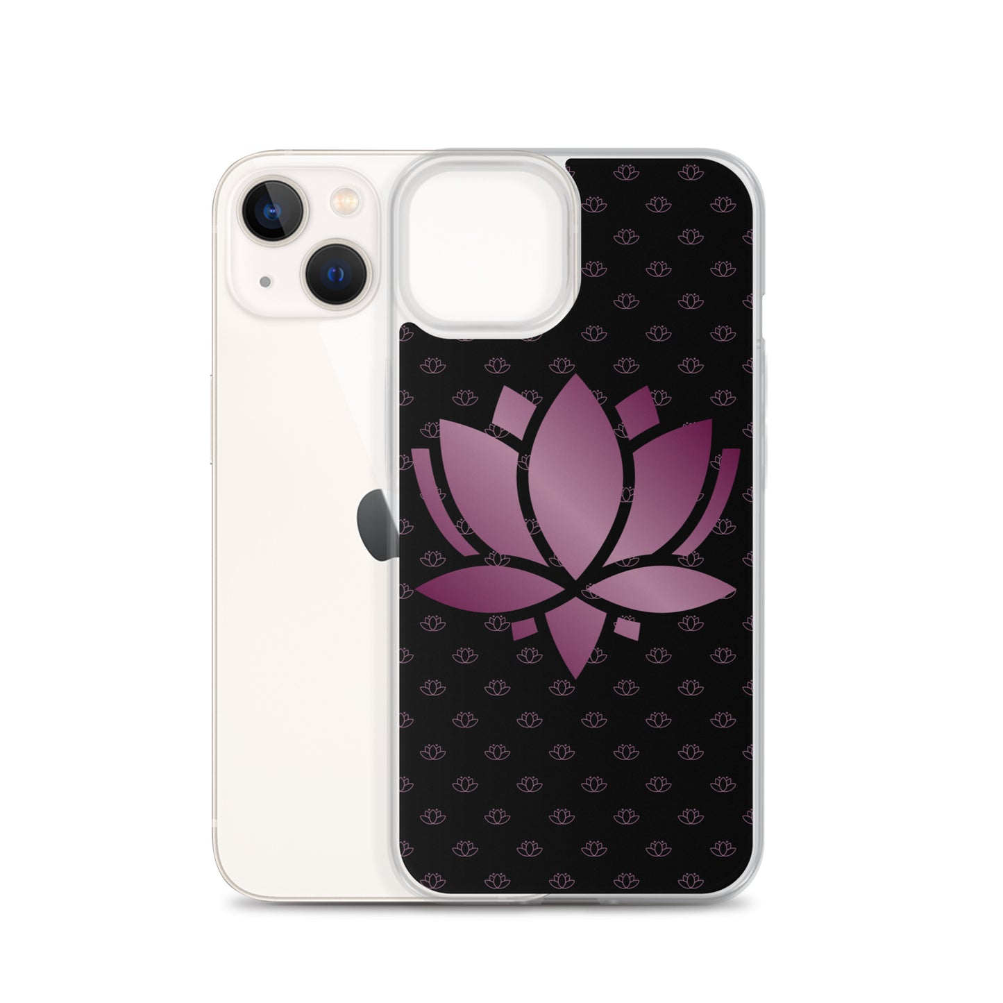 Lotus Flower Black Purple Power Clear Case for iPhone®