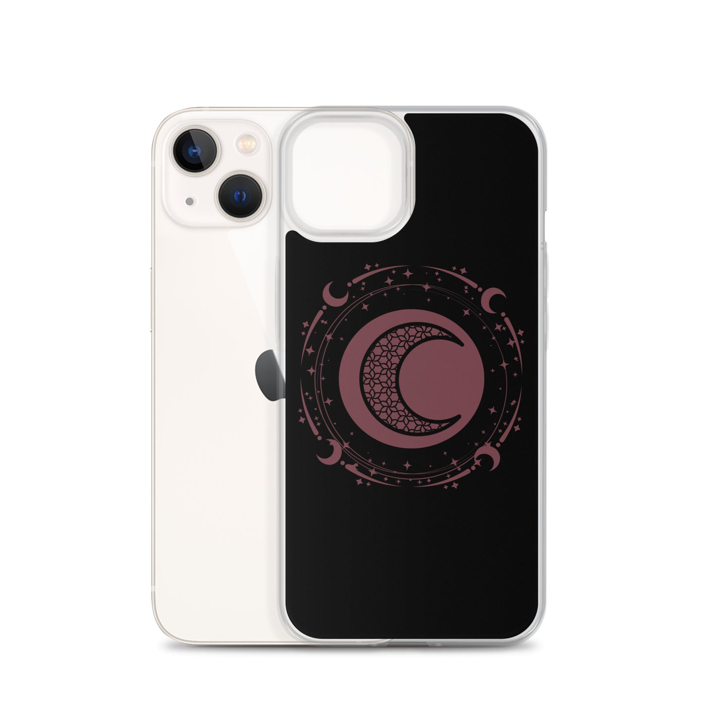 Moon Star Black Purple Peace Clear Case for iPhone®