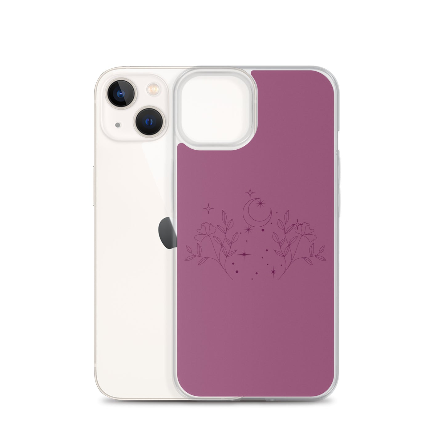 Flower Moon Warm Pink Clear Case for iPhone®