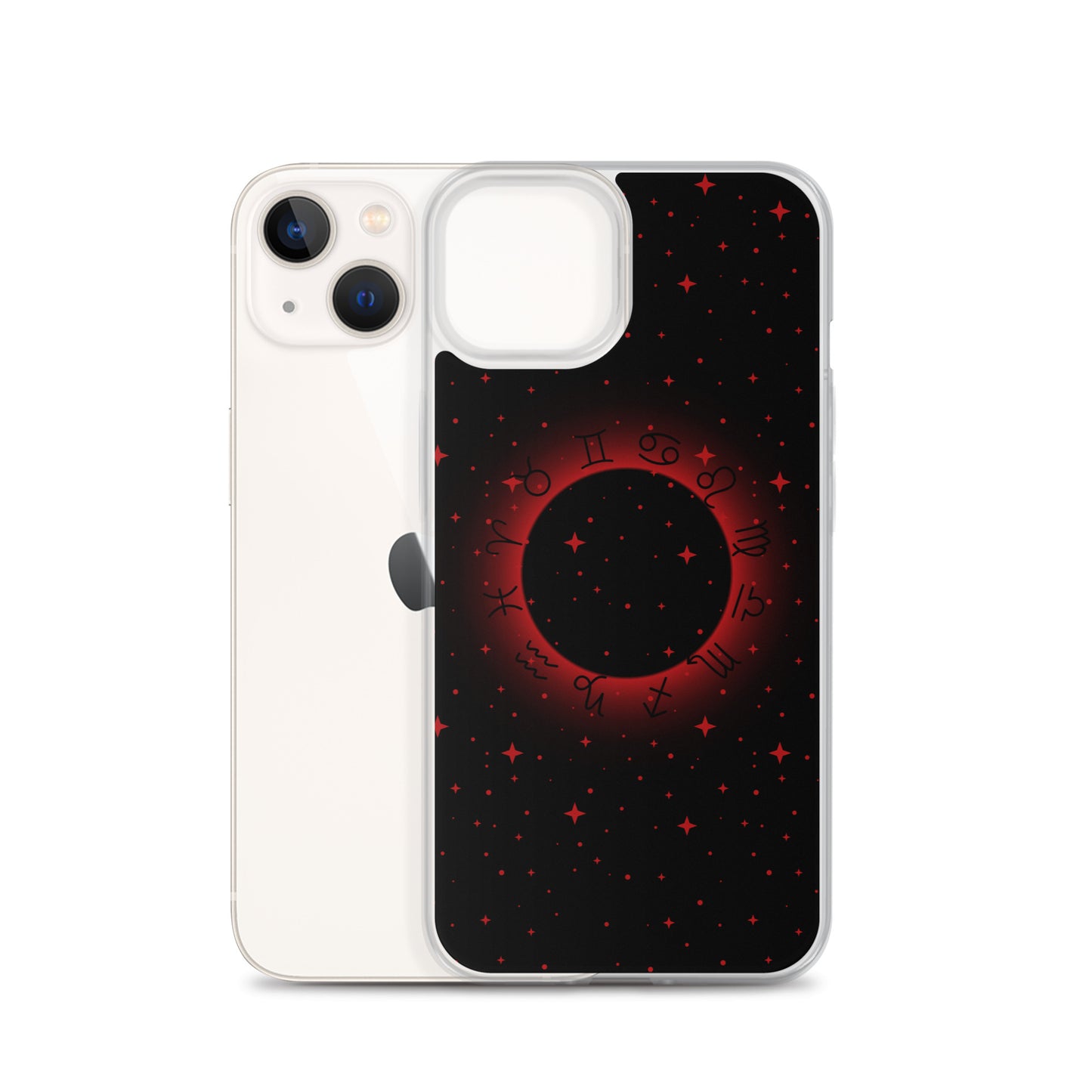 Star Zodiac Black Fire Red Clear Case for iPhone®