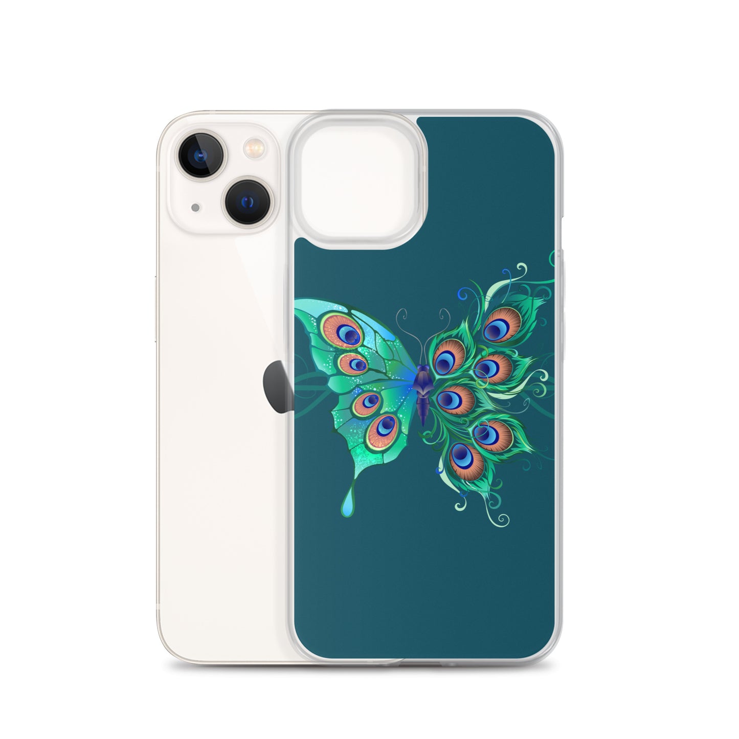 Peacock Butterfly Astronaut Blue Clear Case for iPhone®