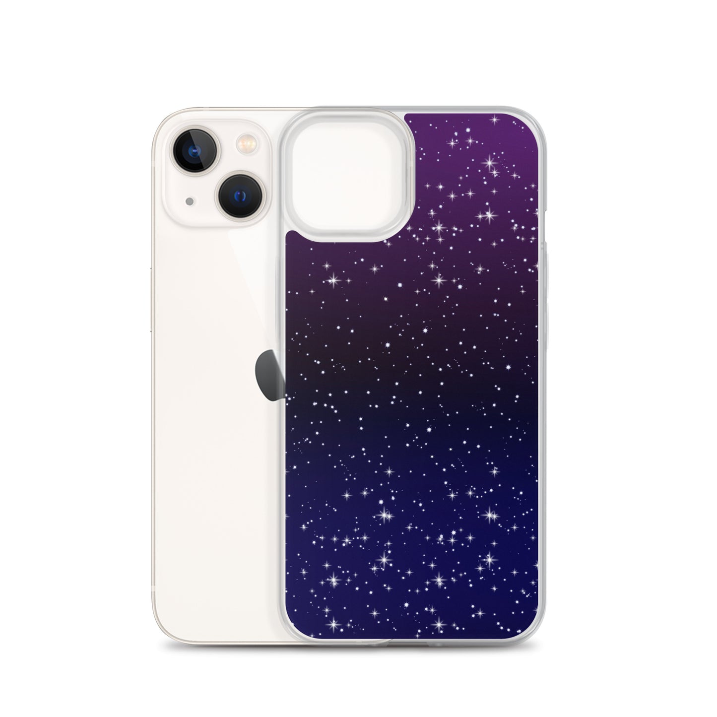 Purple Black Star Galaxy Clear Case for iPhone®