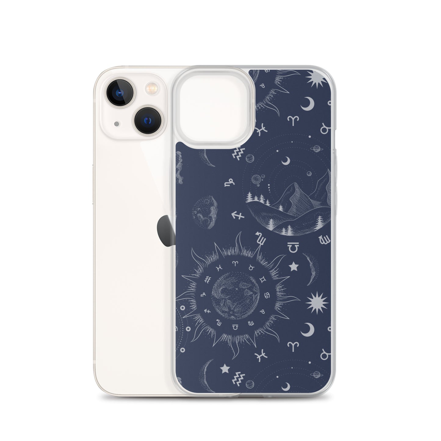 Navy Blue Moon Zodiac Clear Case for iPhone®