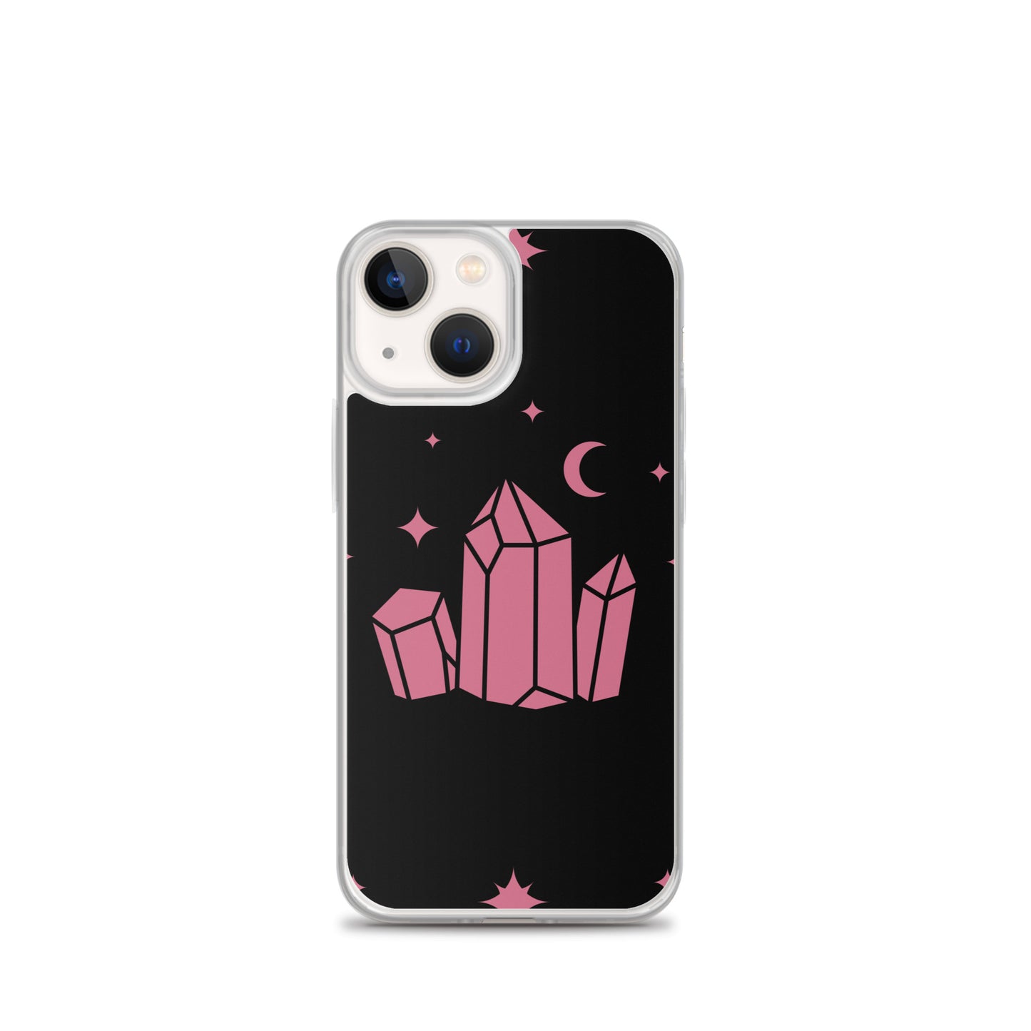 Crystal Star Black Romantic Pink Clear Case for iPhone®