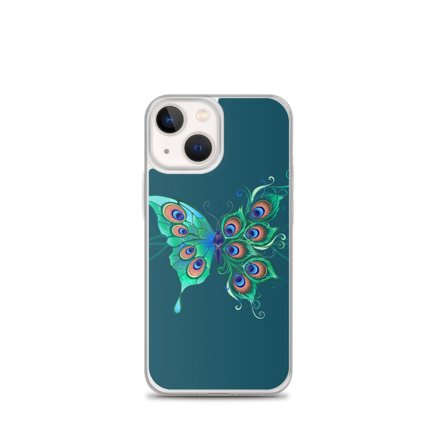 Peacock Butterfly Astronaut Blue Clear Case for iPhone®