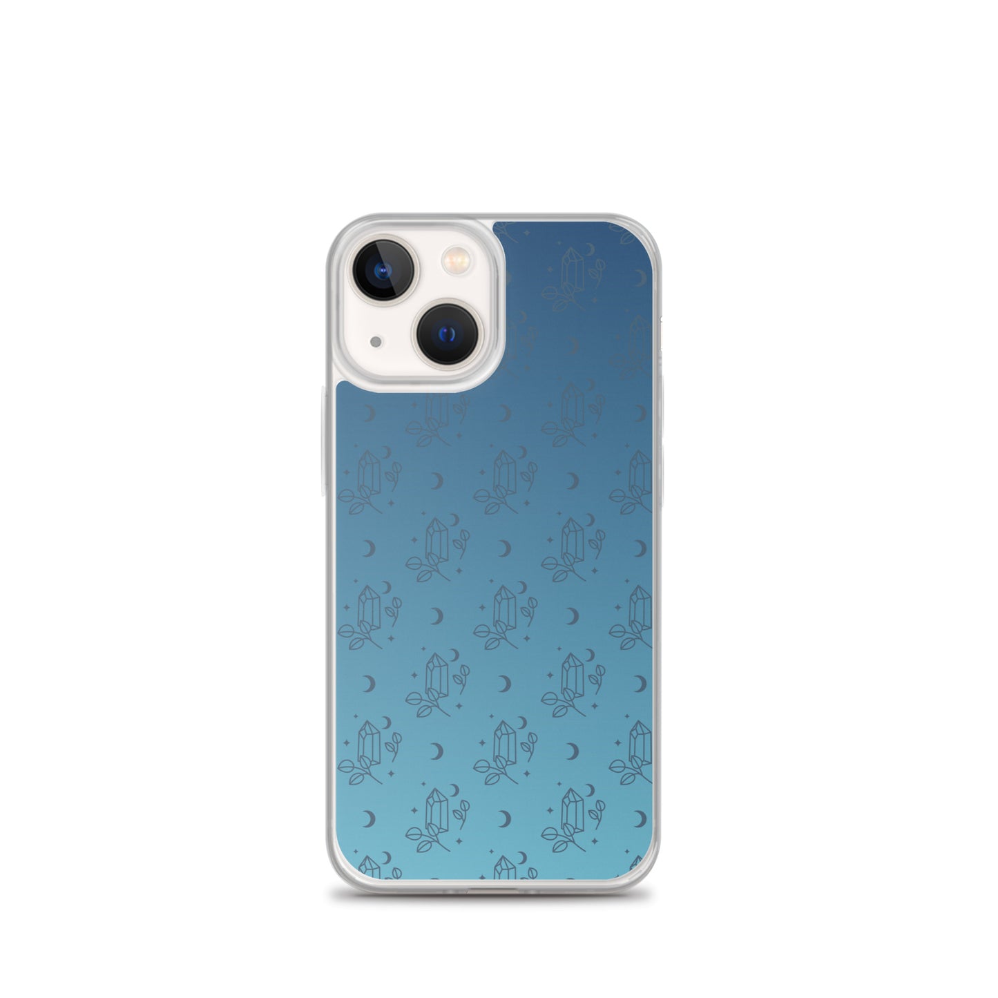 Blue Gradient Crystal Moon Clear Case for iPhone®