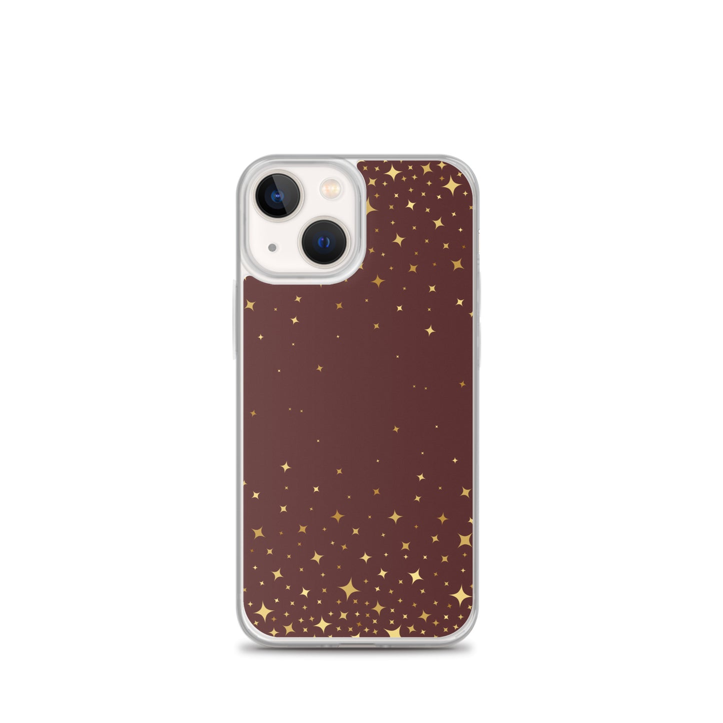 Burgundy Gold Star Clear Case for iPhone®